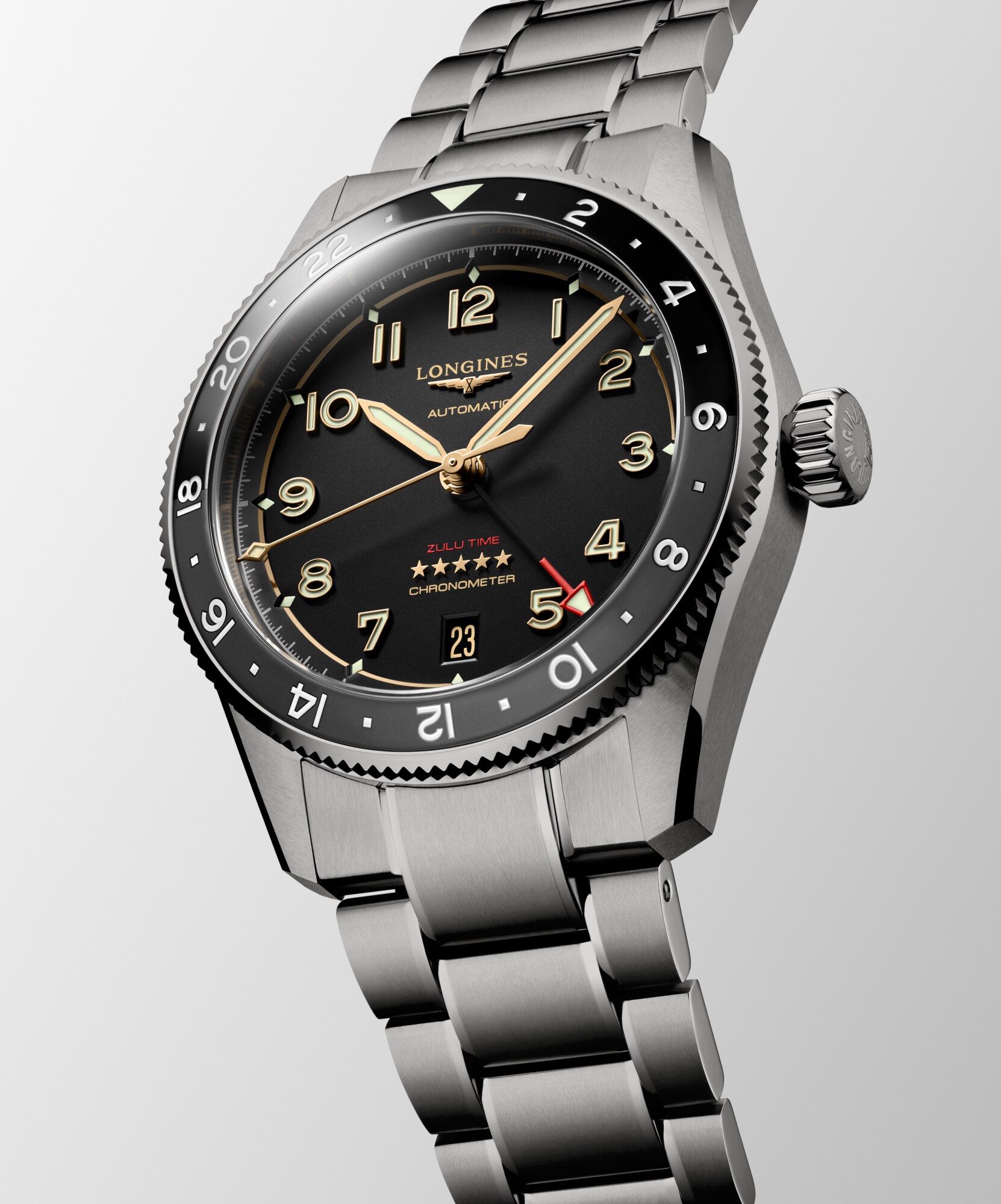 LONGINES SPIRIT ZULU TIME TITANIUM 自動巻、チタン