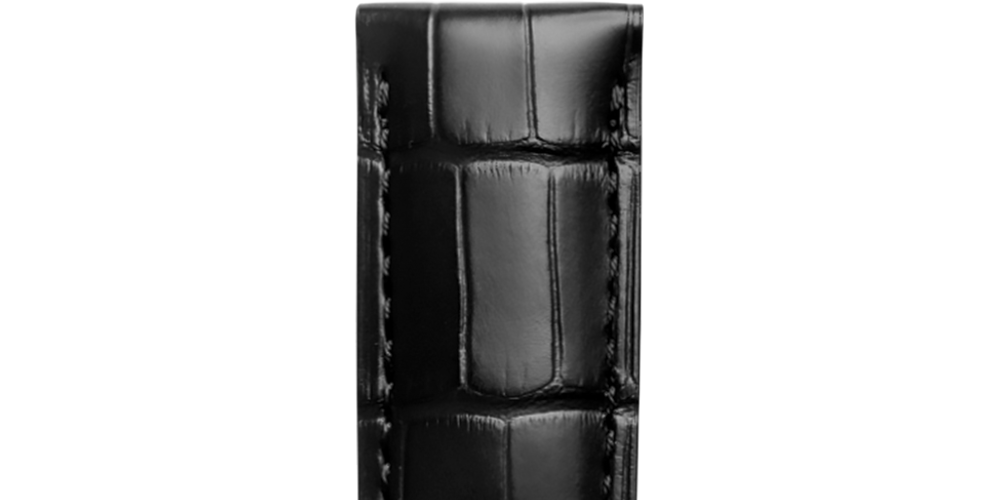 マットブラック アリゲーター ストラップ CL682160032, 21cm, フラッグ