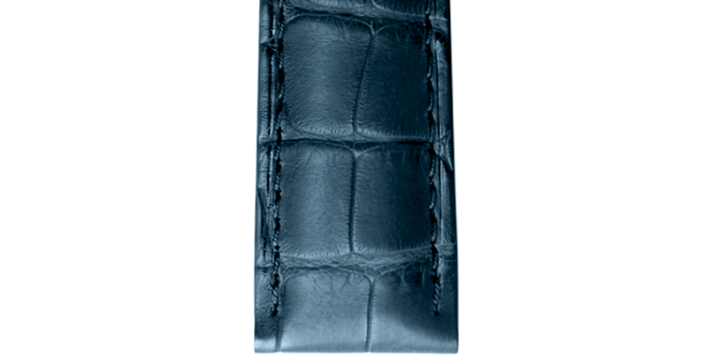 マットブルー アリゲーター ストラップ CL682166865, 21mm, ロンジン