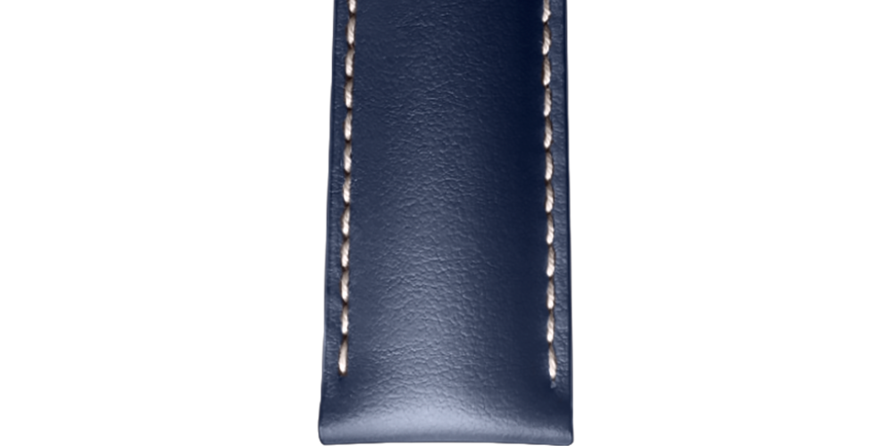 Semi matt blue calf leather strap