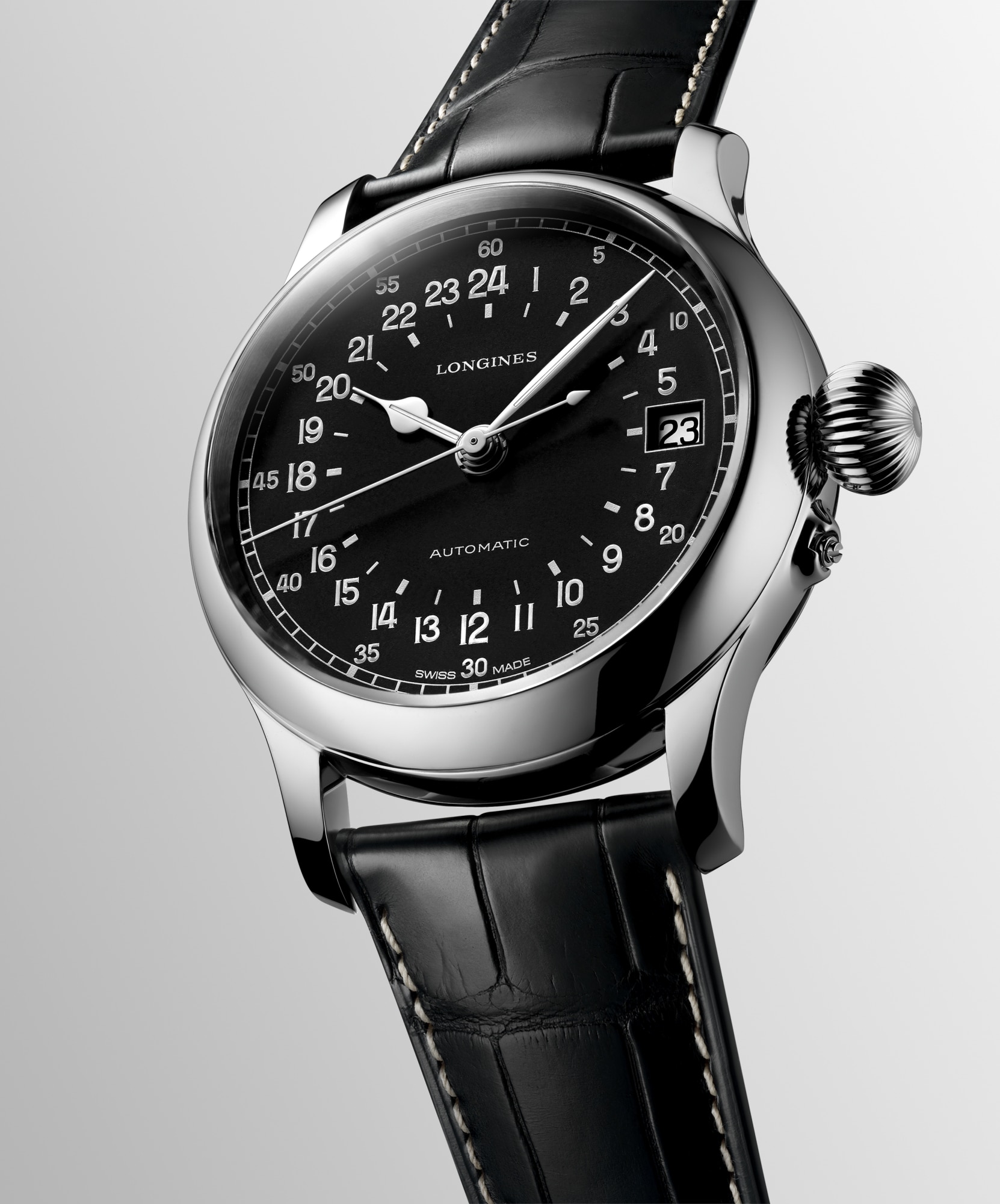 LONGINES TWENTY-FOUR HOURS | Ø 47.50 mm, Mat Zwart | L2.751.4.53.4