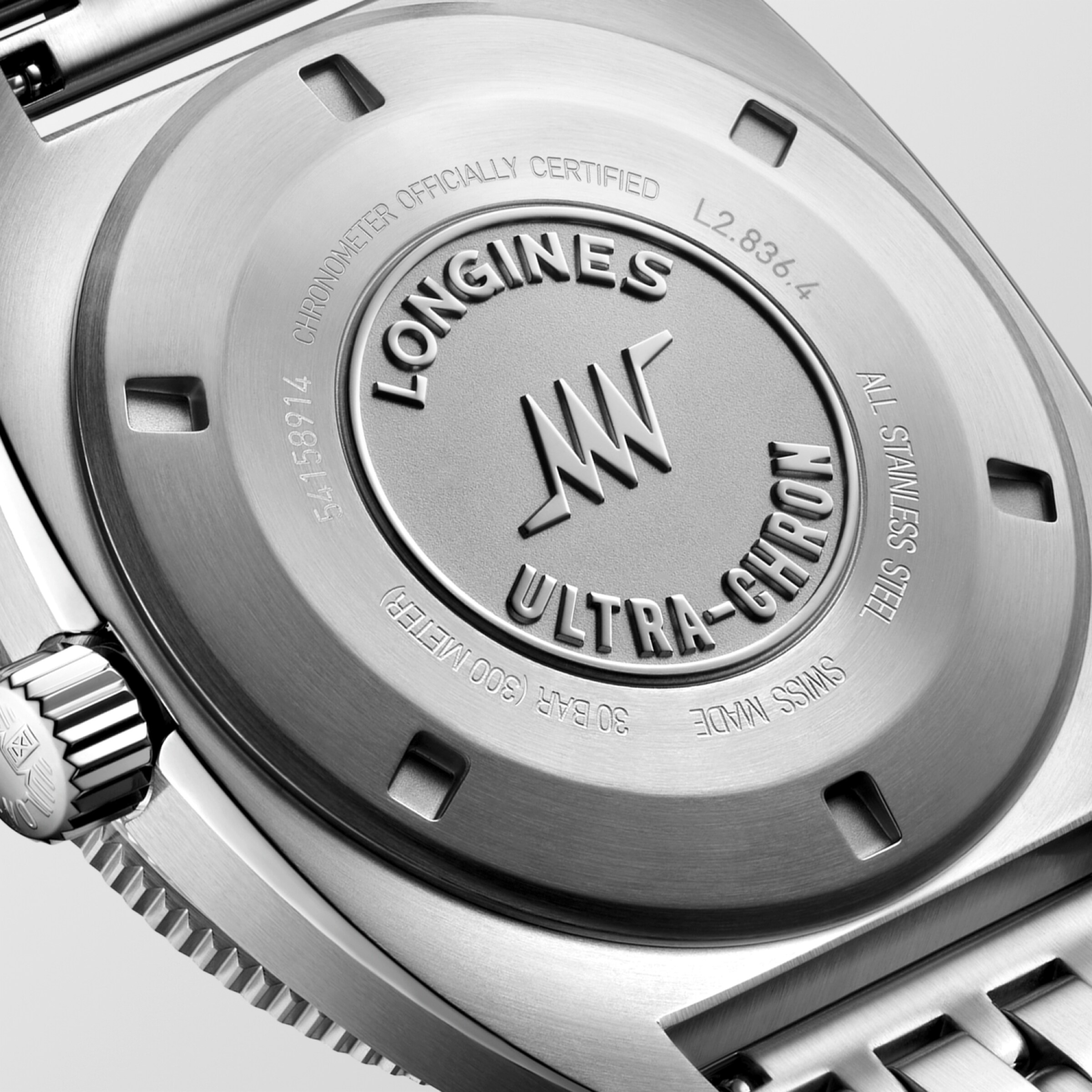 Longines ULTRA‑CHRON Automatic Stainless steel and sapphire Watch - L2.836.4.52.6