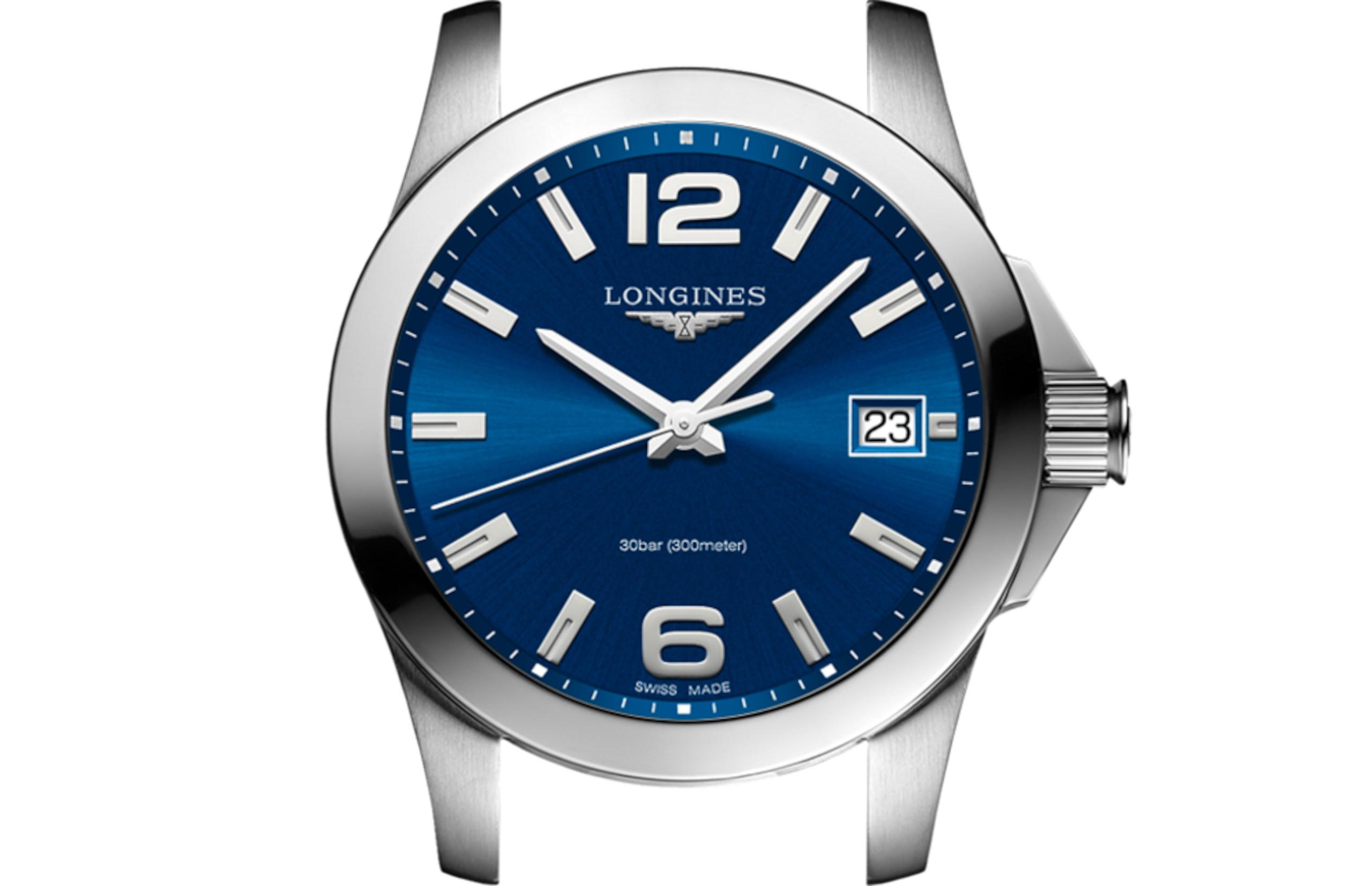 CONQUEST Quartz, Stainless Steel, Sunray Blue Dial, Bracelet Watch