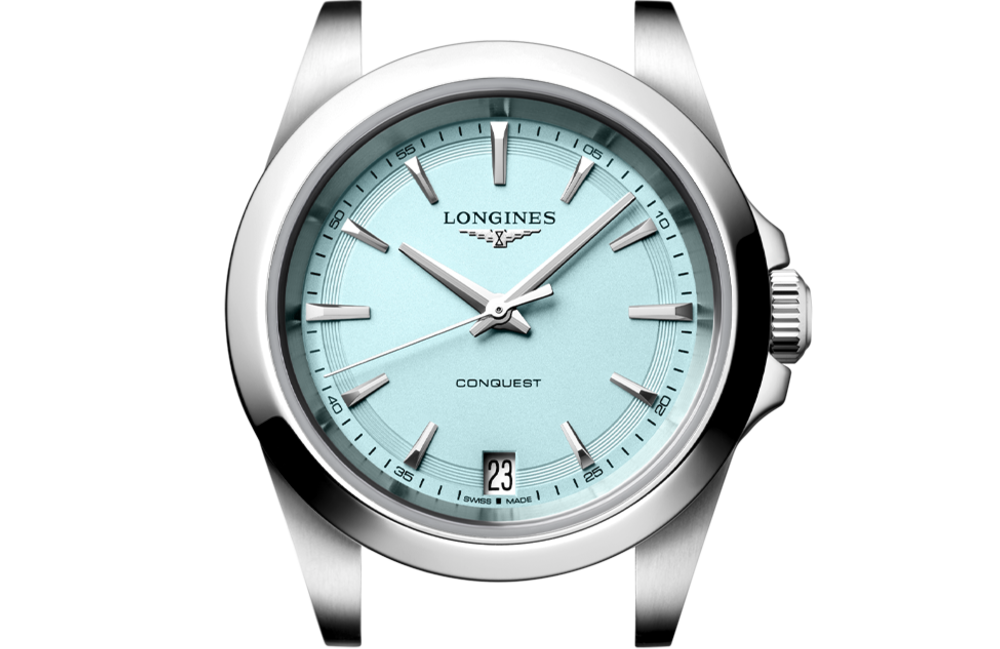 CONQUEST | Ø 34.00 mm, Mint Blue Sandblasted | L3.460.4.92.6