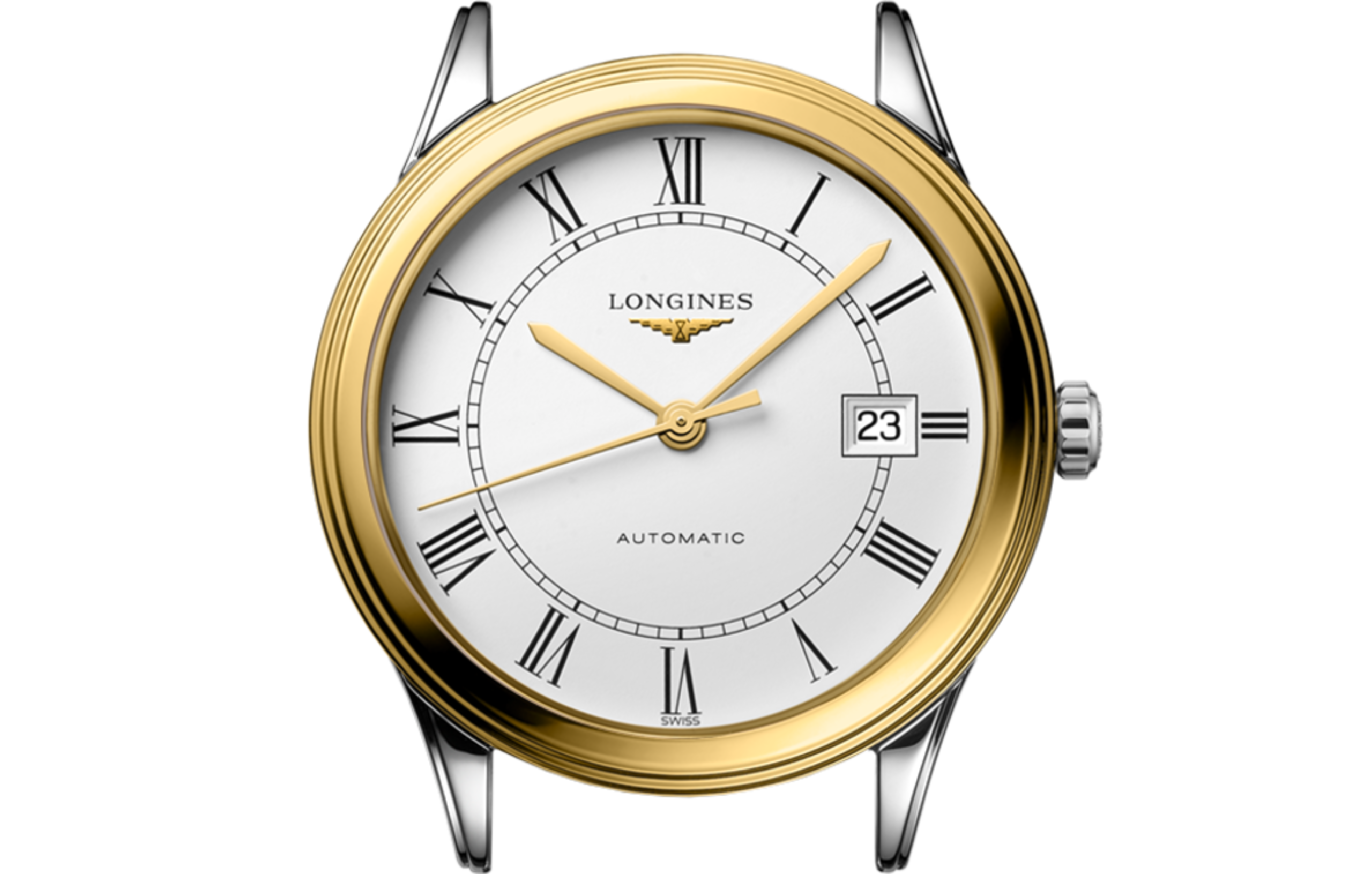 フラッグシップ クラシック 自動巻、ステンレススティール＆イエロー