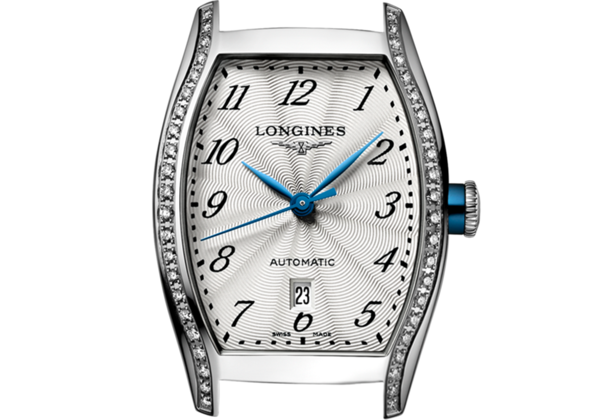 【新品 70%OFF】定価￥246,400-. LONGINES 12Pダイヤ LONGINES EVIDENZA Automatic, Stainless Steel, Silver 