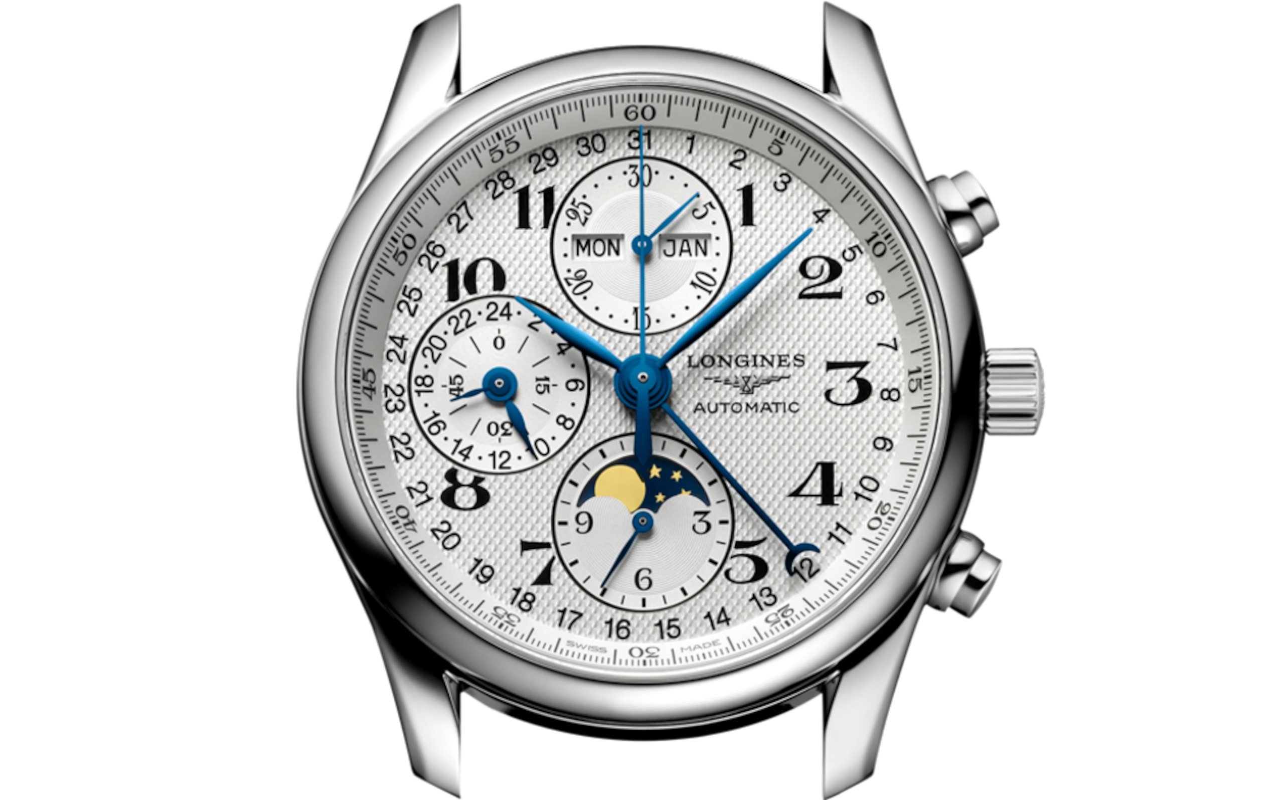 LONGINES MASTER COLLECTION CHRONO MOONPHASE | Ø 40.00 mm, シルバー
