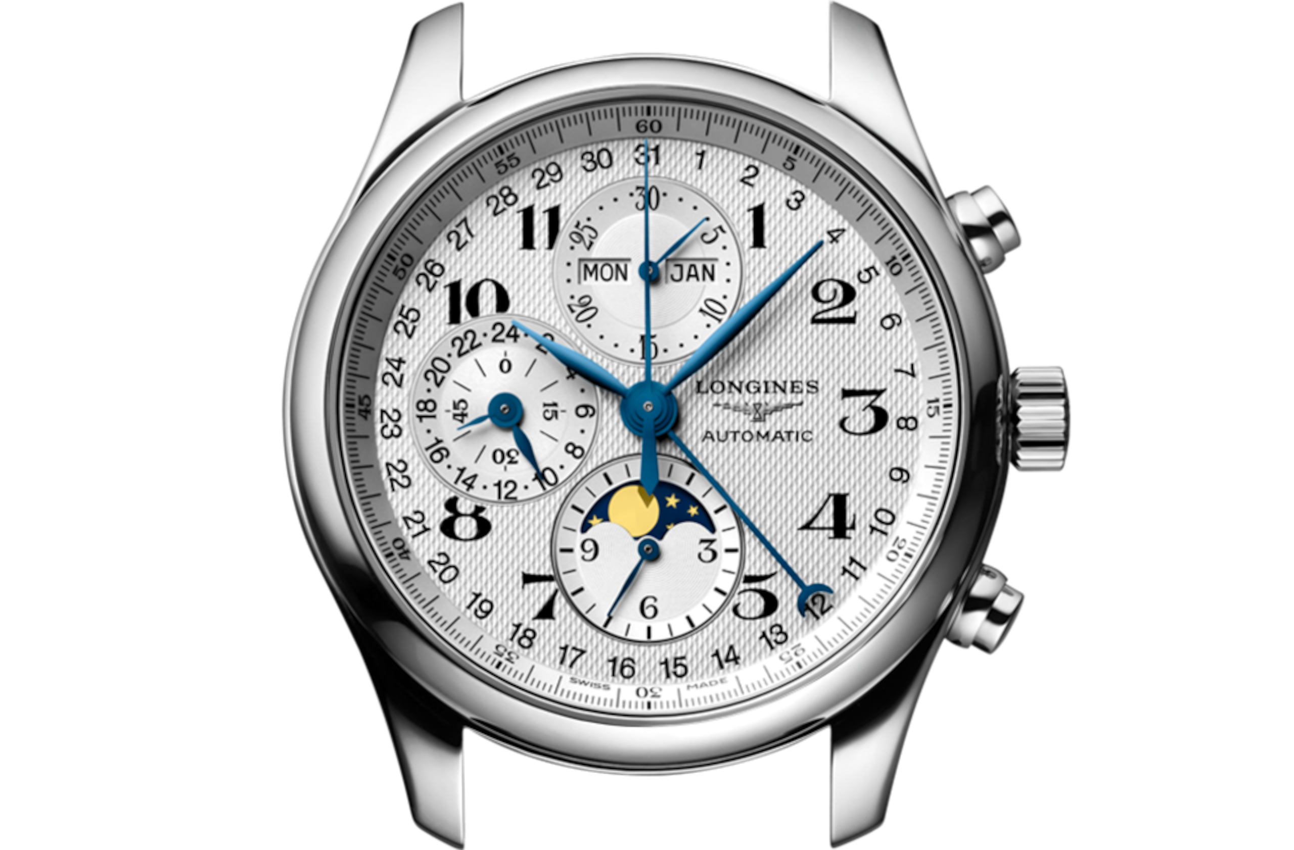LONGINES MASTER COLLECTION CHRONO MOONPHASE | Ø 42.00 mm, シルバー