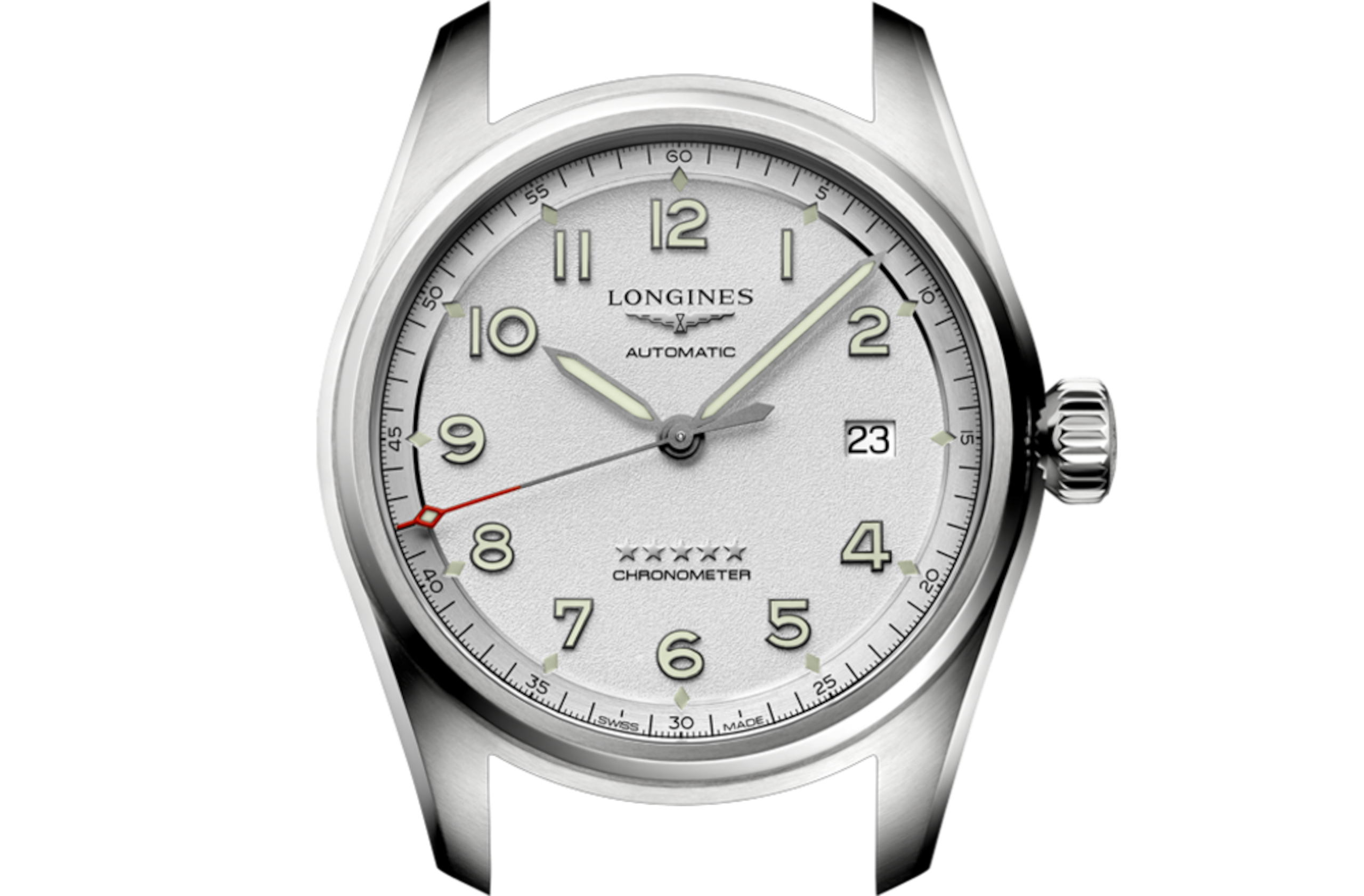 ロンジン スピリット 自動巻、ステンレススティール、シルバー