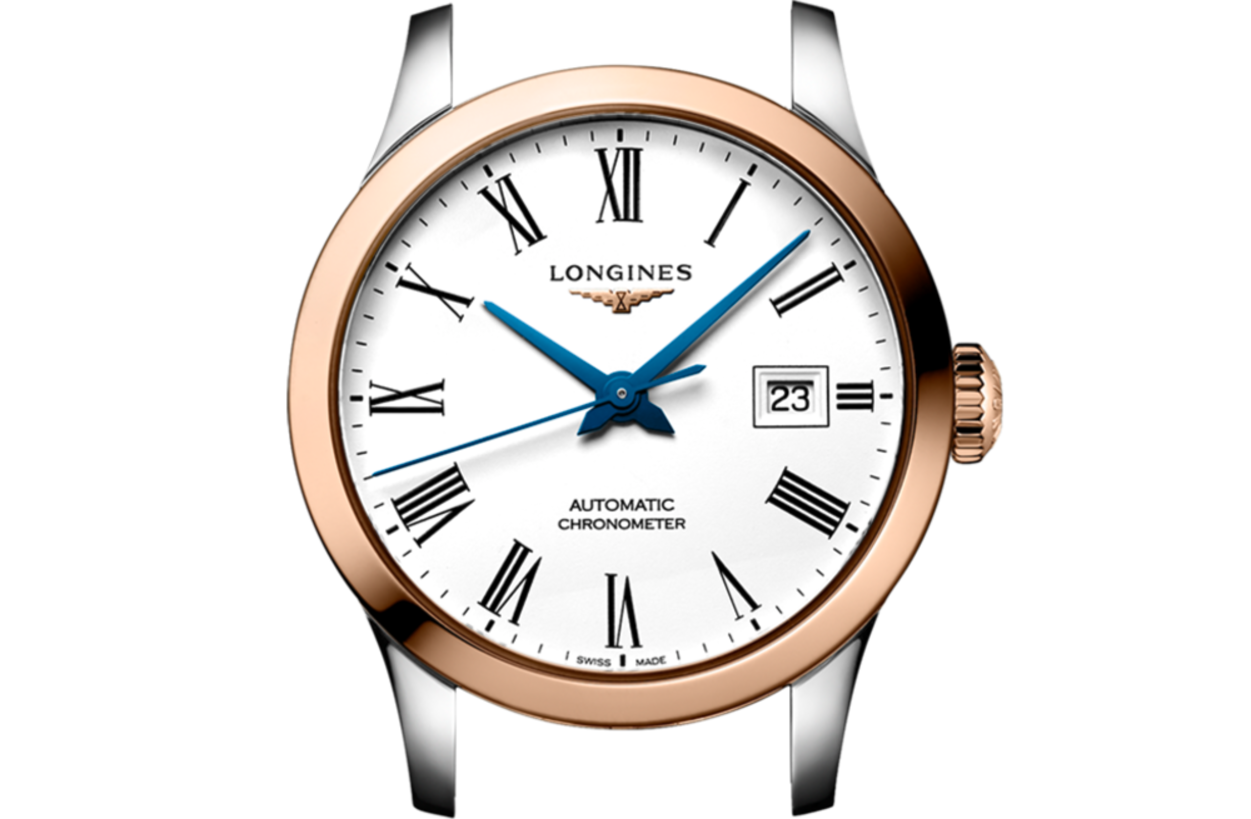 RECORD Automatic, Stainless Steel And 18 Karat Pink Gold Cap 200