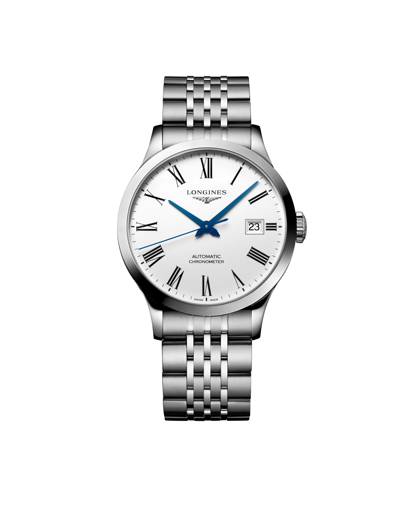 RECORD Automatic, Stainless Steel, White Matt Dial, Bracelet Watch 