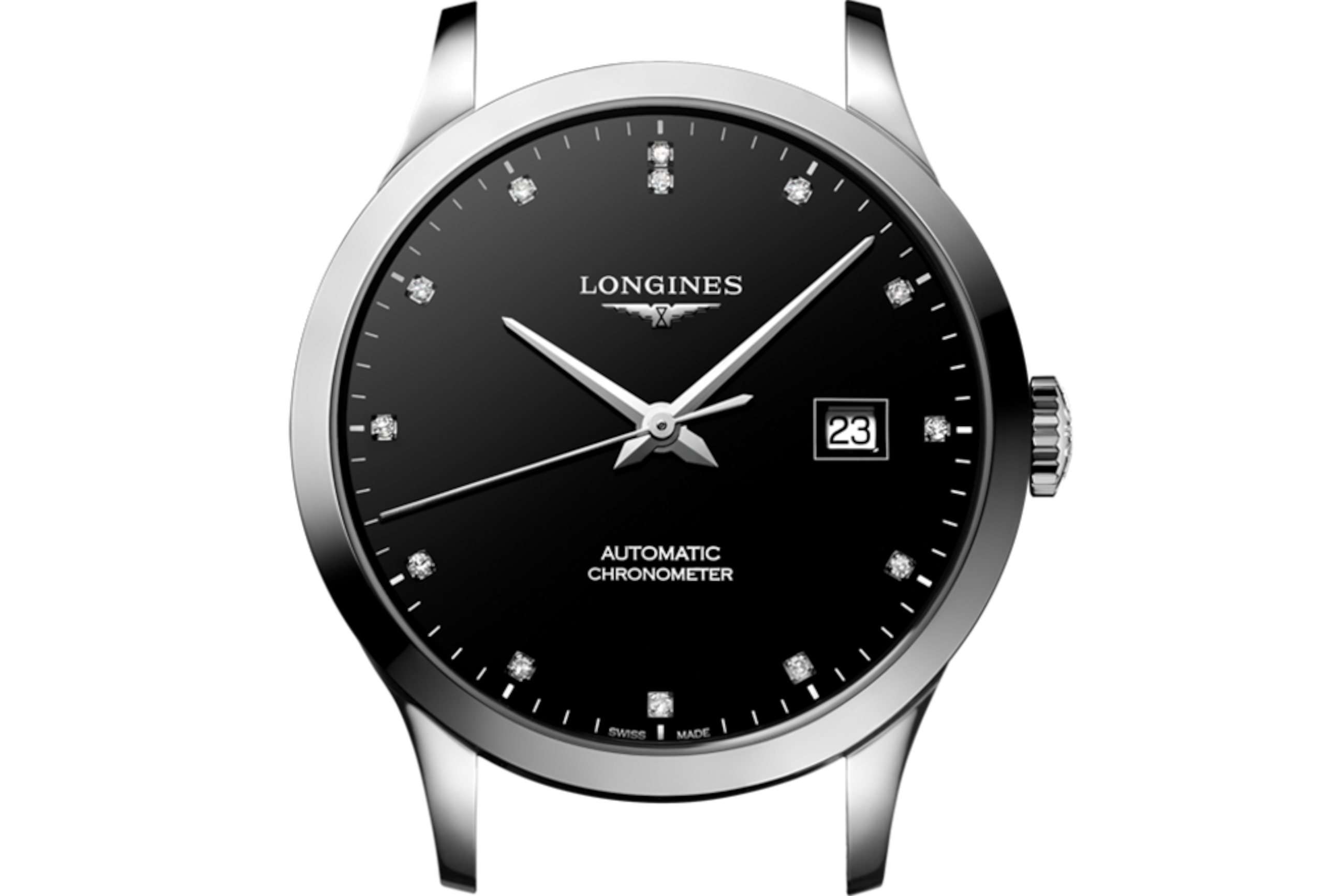 RECORD Automatic, Stainless Steel, Black Lacquered Polished Dial