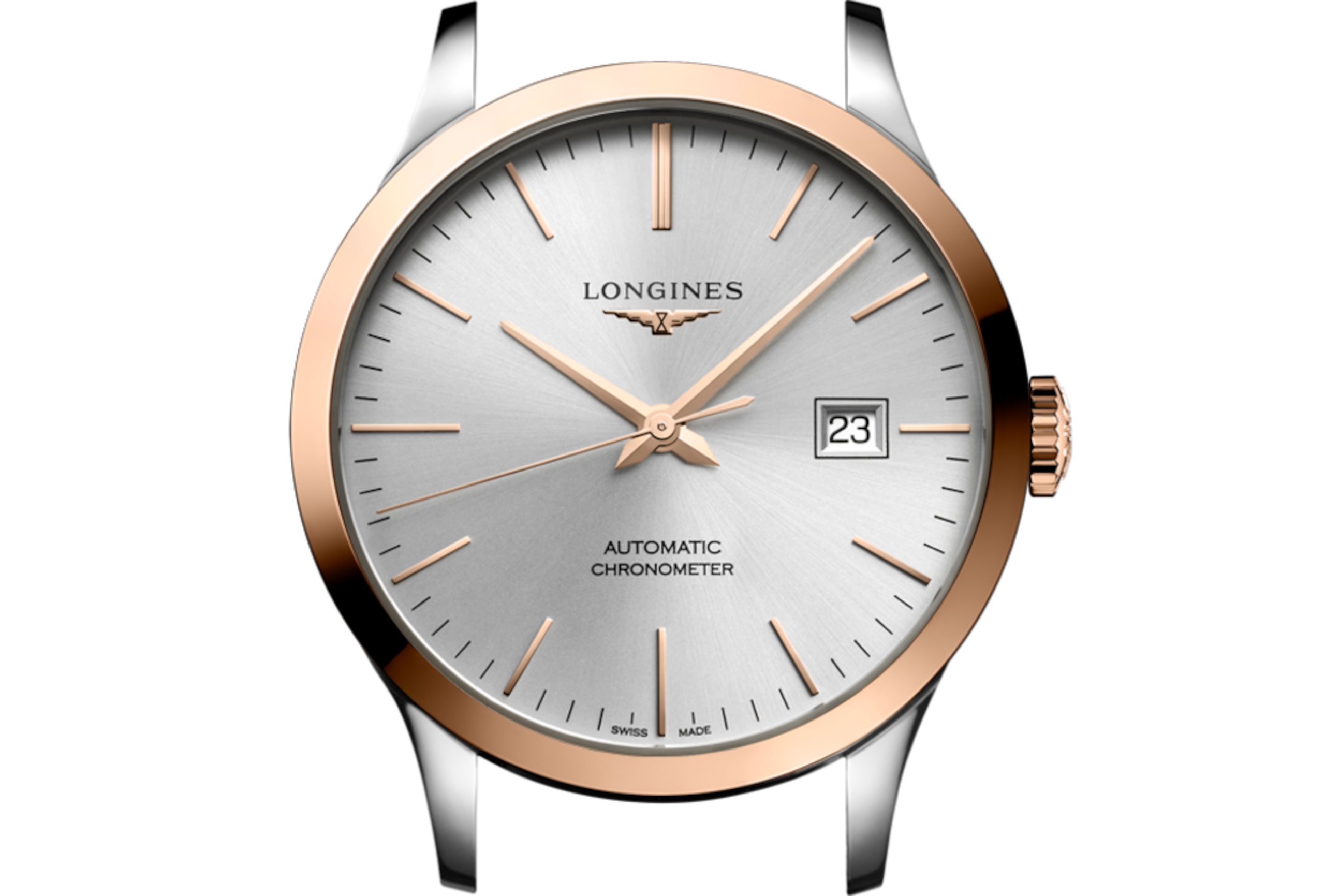 RECORD Automatic, Stainless Steel And Rose Gold 18 Carats Cap 200