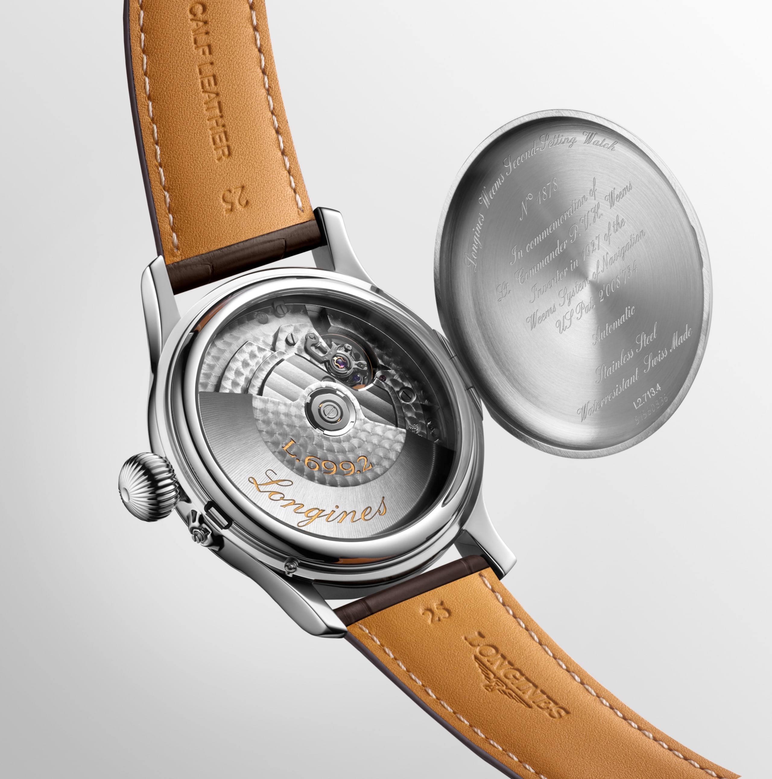 Longines WEEMS SECOND-SETTING WATCH automatic stainless steel Watch - L2.713.4.13.0