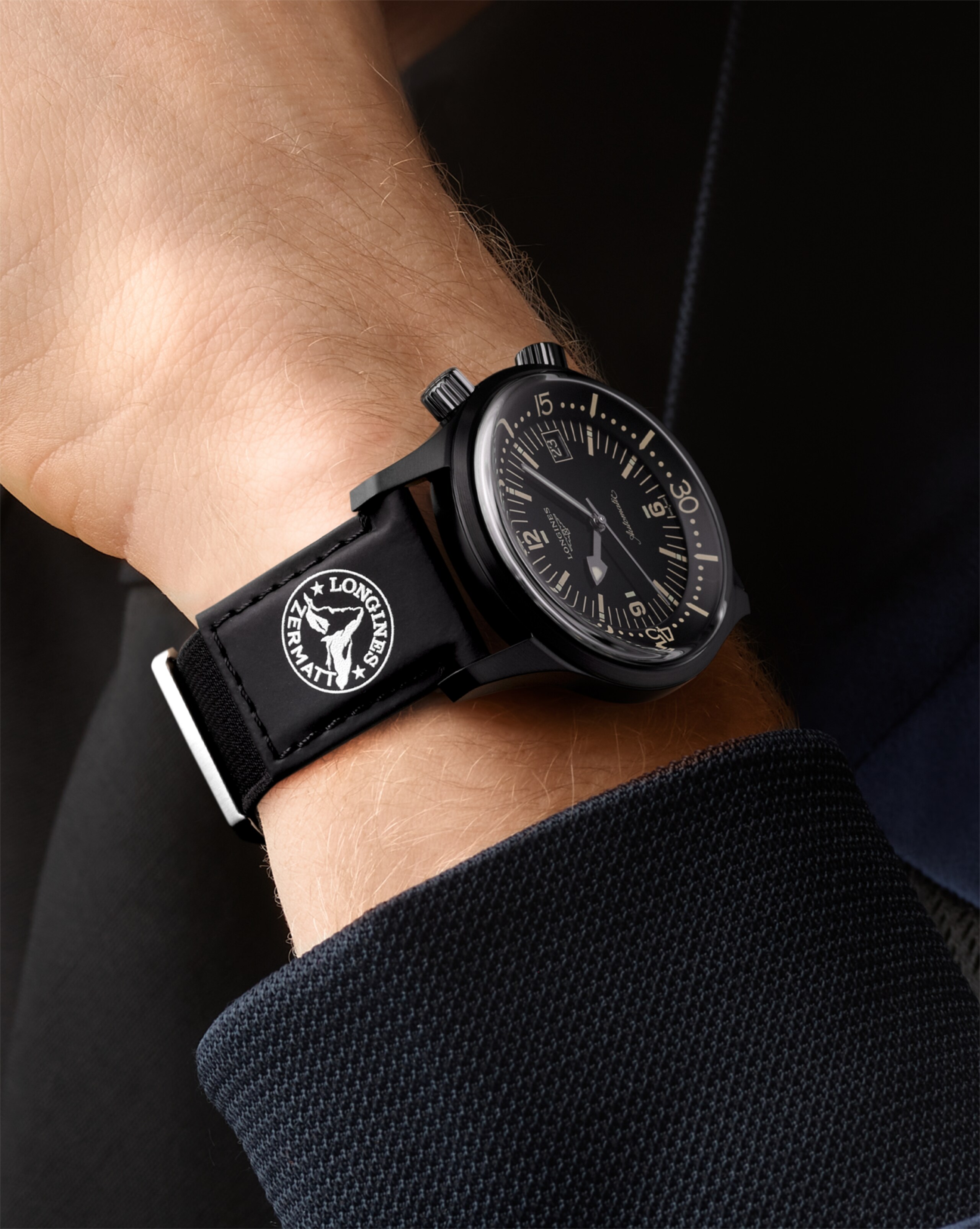 Longines Bracelet Zermatt noir, élastique et cuir - 22.00 - Cuir - L600169563 - Extra picture 2