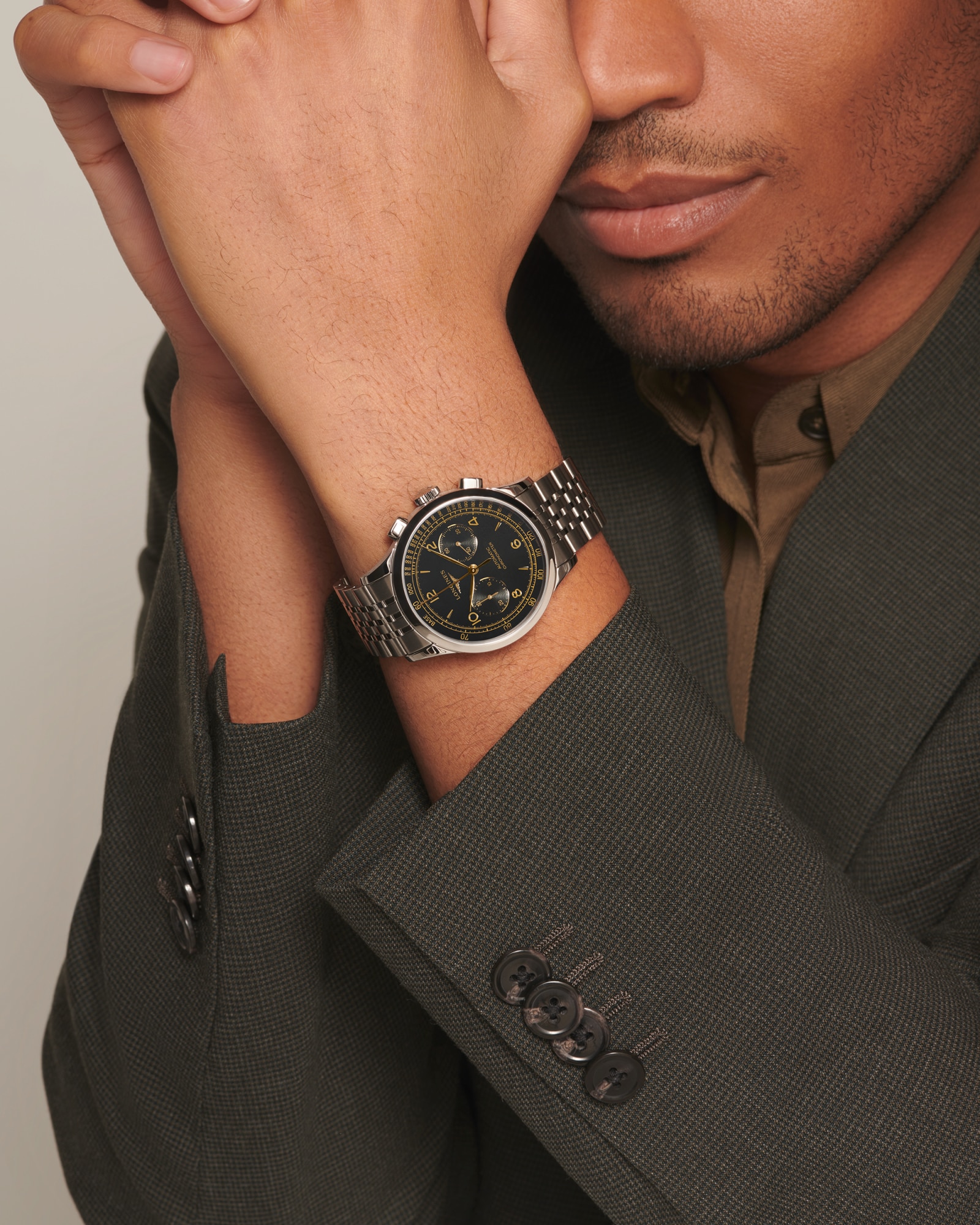 RECORD CHRONOGRAPH Otomatik, Paslanmaz Çelik, Siyah Mat Bilezik