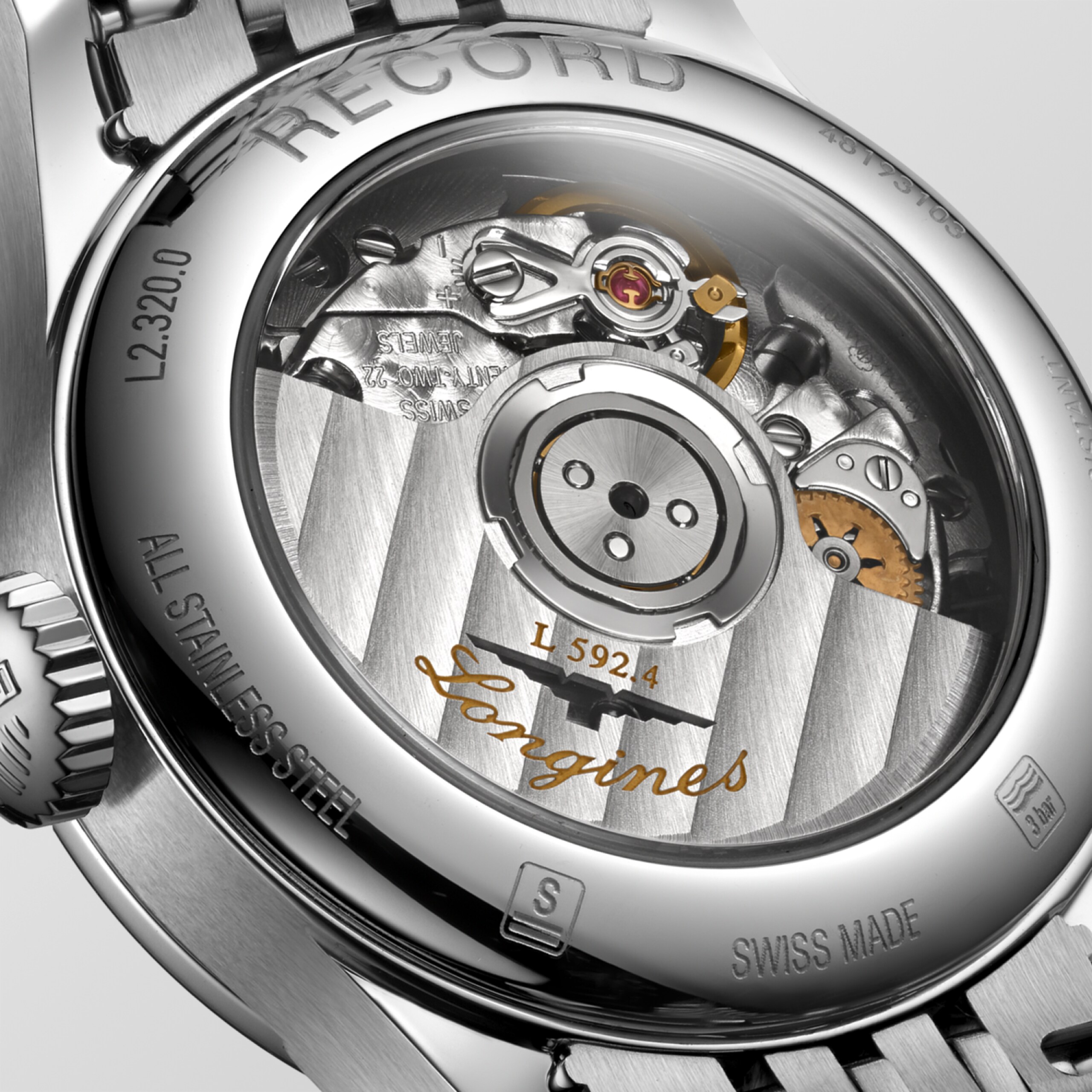 Longines RECORD Automatic Stainless steel Watch - L2.320.4.11.6