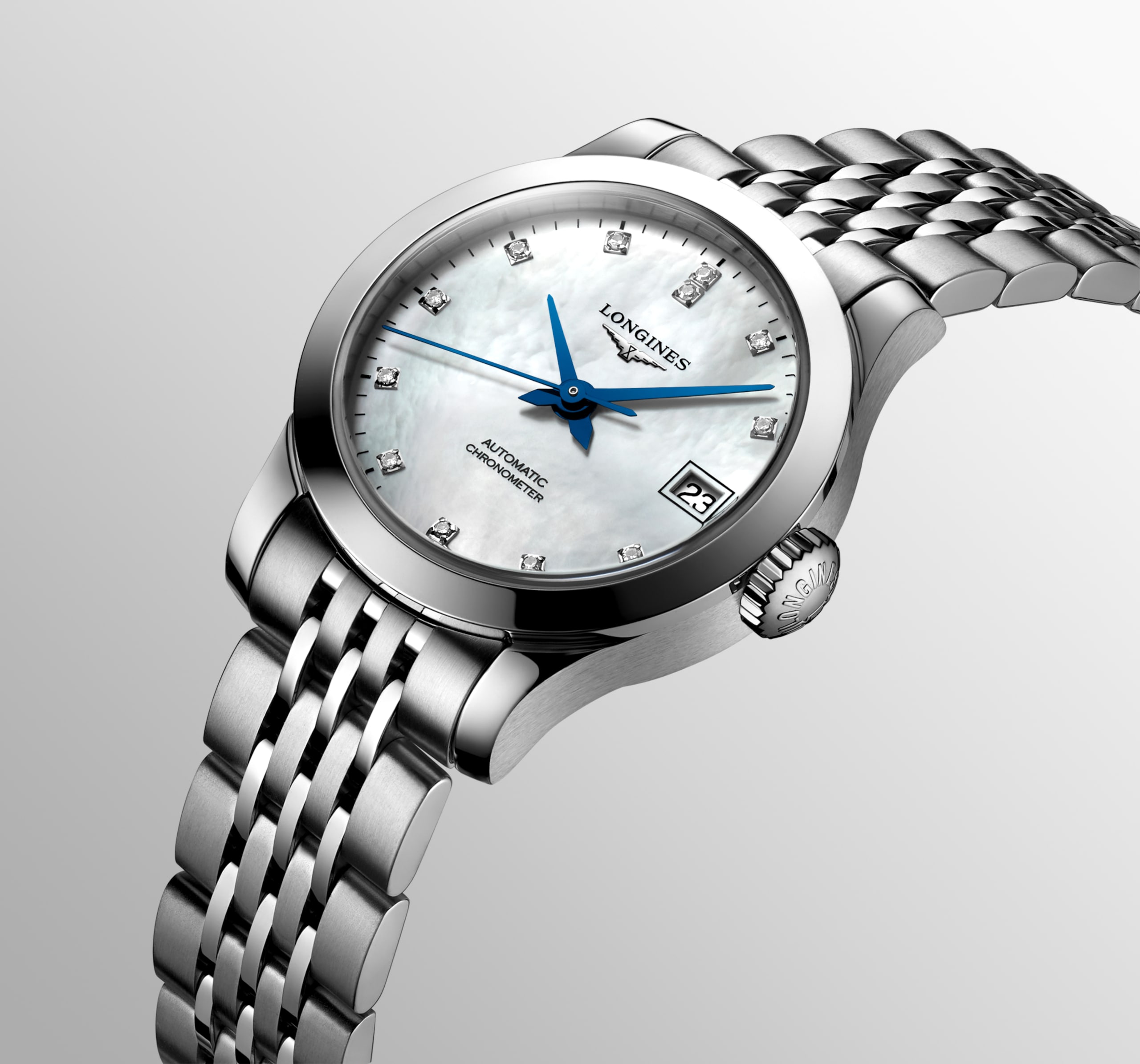 Longines RECORD automático acero inoxidable Watch - L2.320.4.87.6