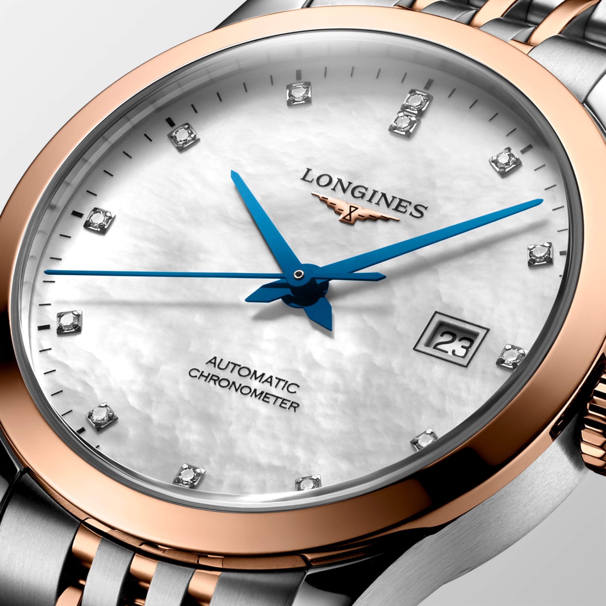 Longines RECORD Automatic Stainless steel and 18 karat pink gold cap 200 Watch - L2.321.5.87.7