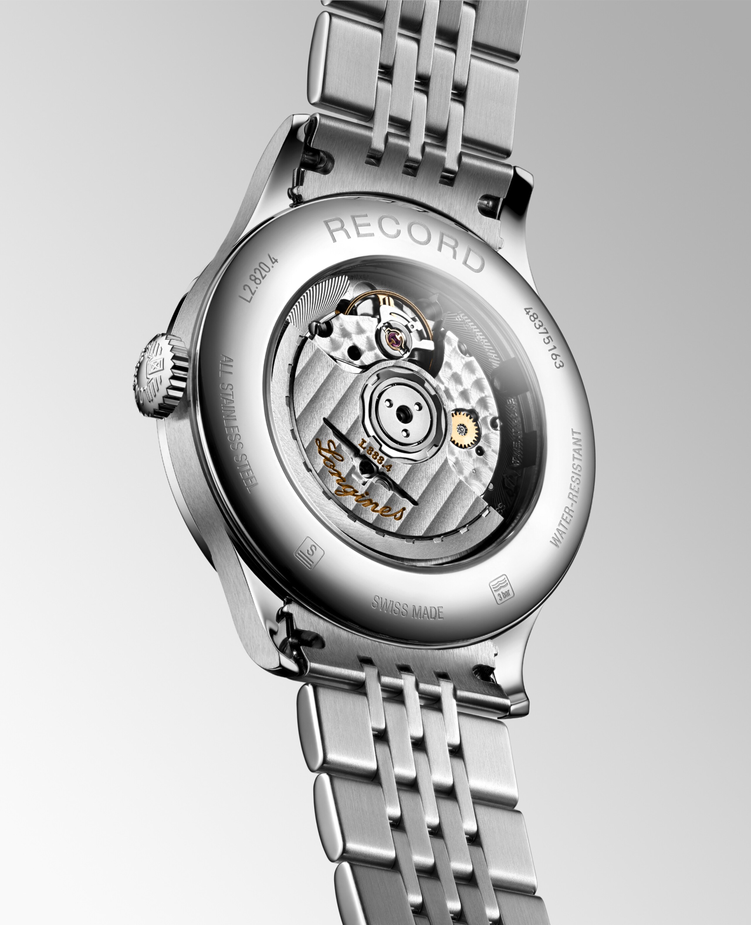 Longines RECORD Automatic Stainless steel Watch - L2.820.4.57.6
