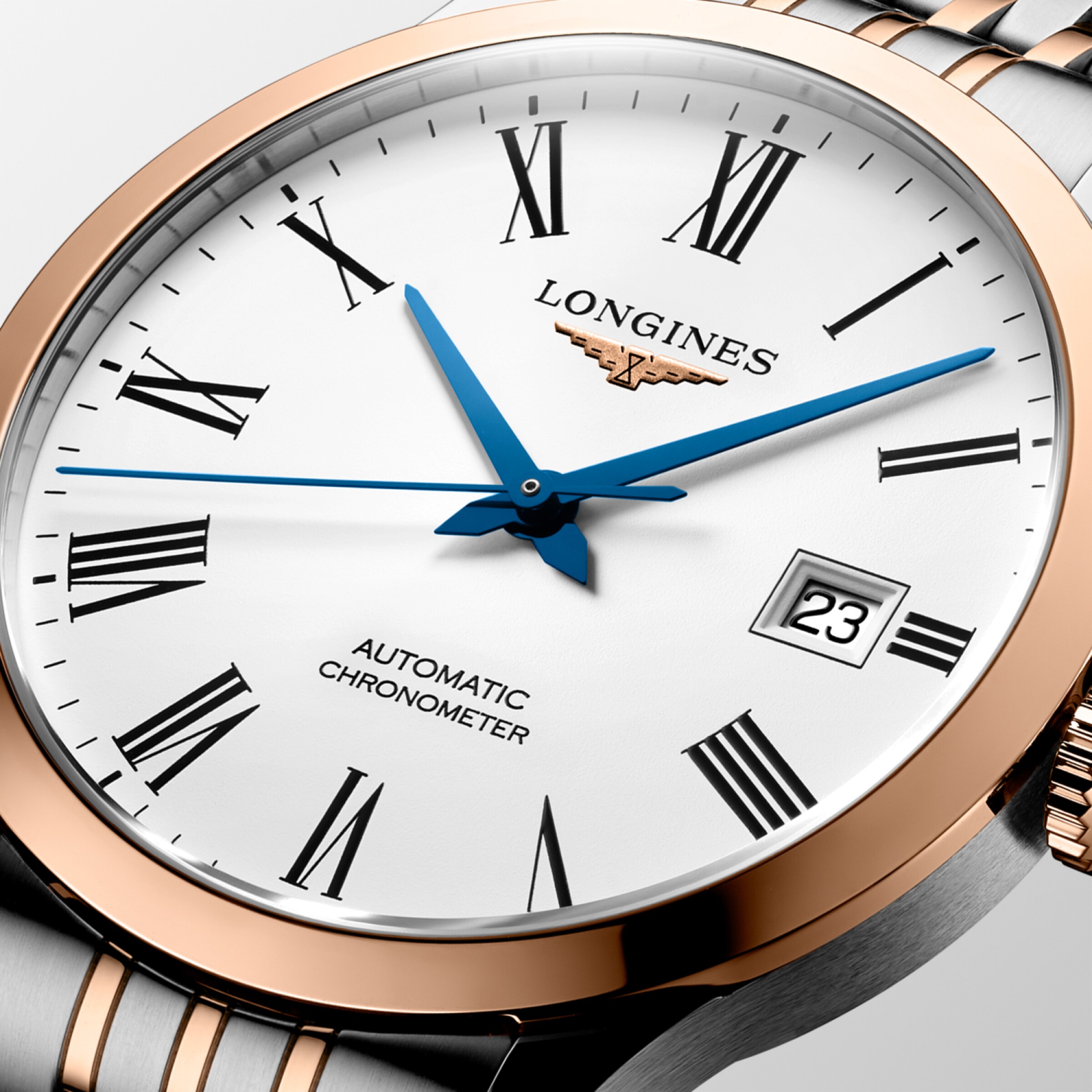 Longines RECORD Automatic Stainless steel and 18 karat pink gold cap 200 Watch - L2.820.5.11.7