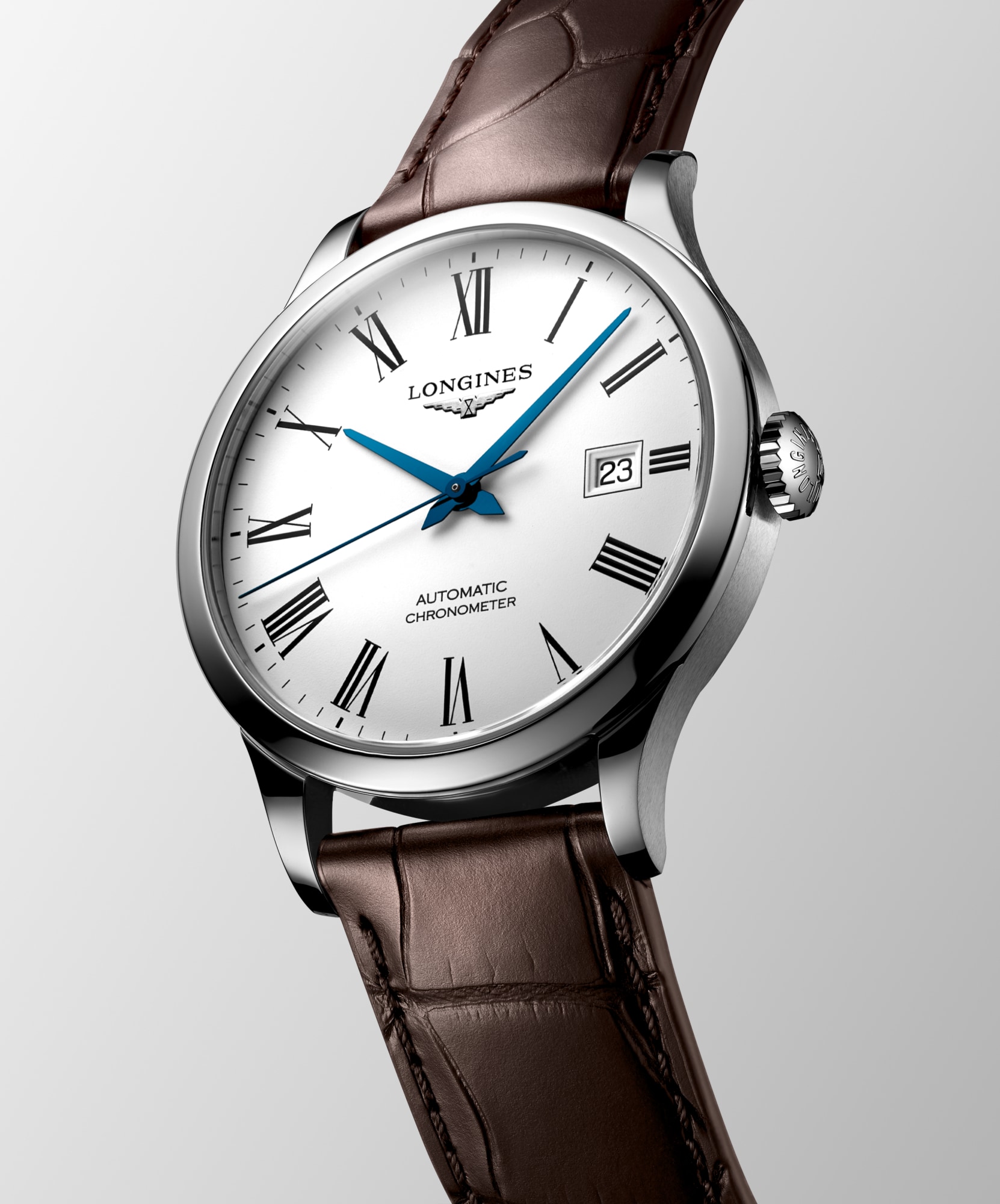 RECORD Otomatik, Paslanmaz Çelik, Beyaz Mat Kayış Ile Kadran