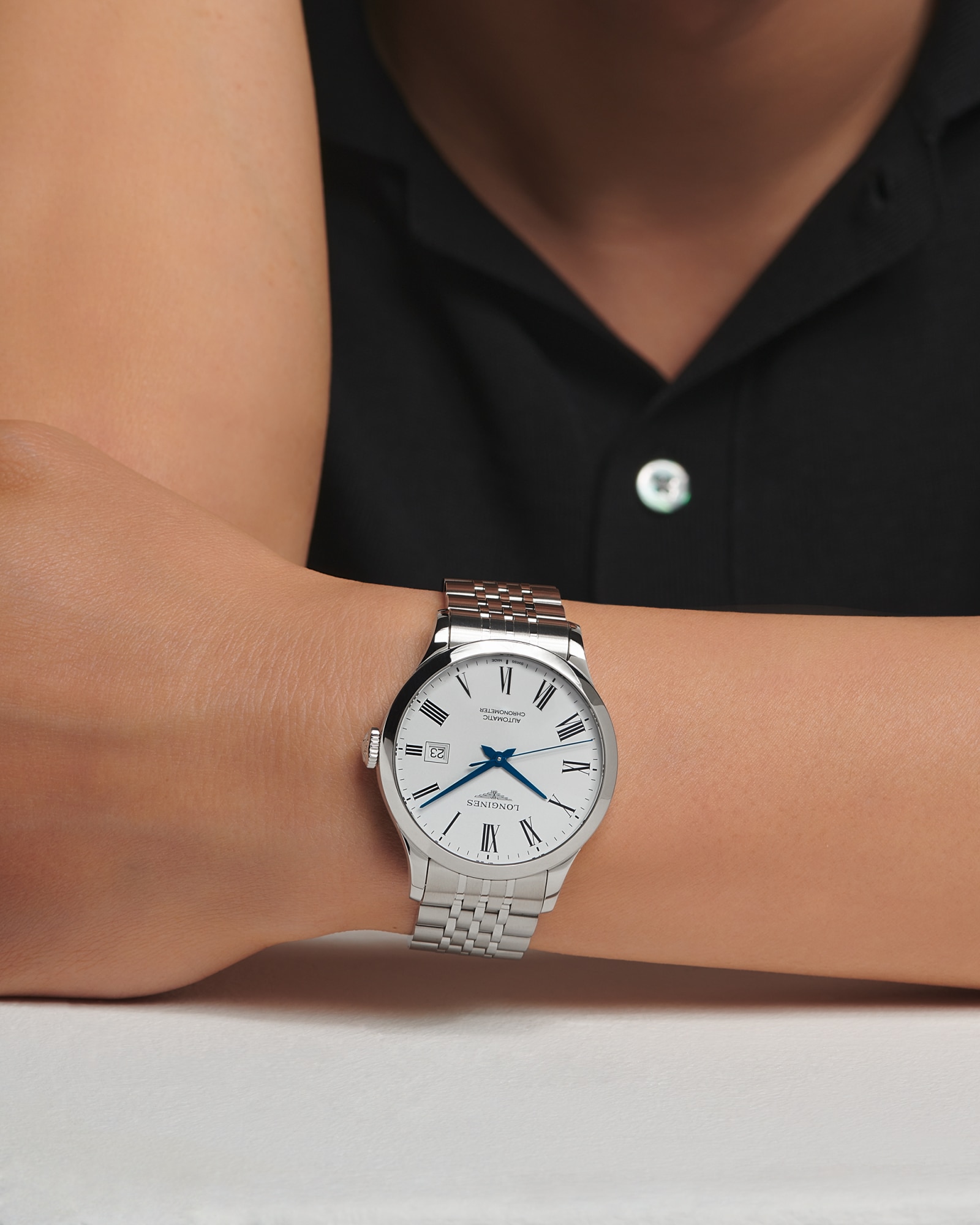 Record Automatic watch 40mm, White matt L28214116 | Longines US