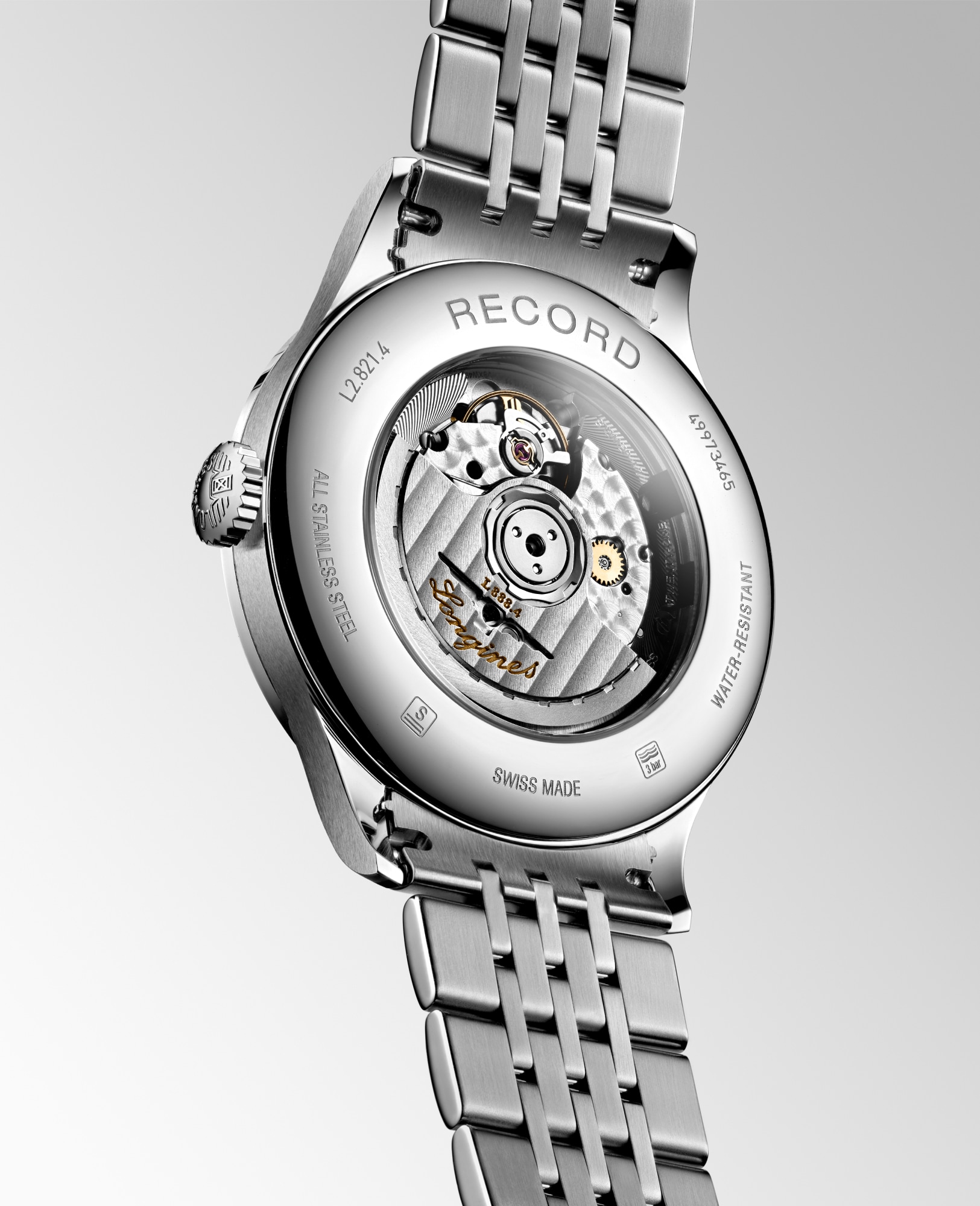 RECORD Automatic, Stainless Steel, Black Lacquered Polished Dial