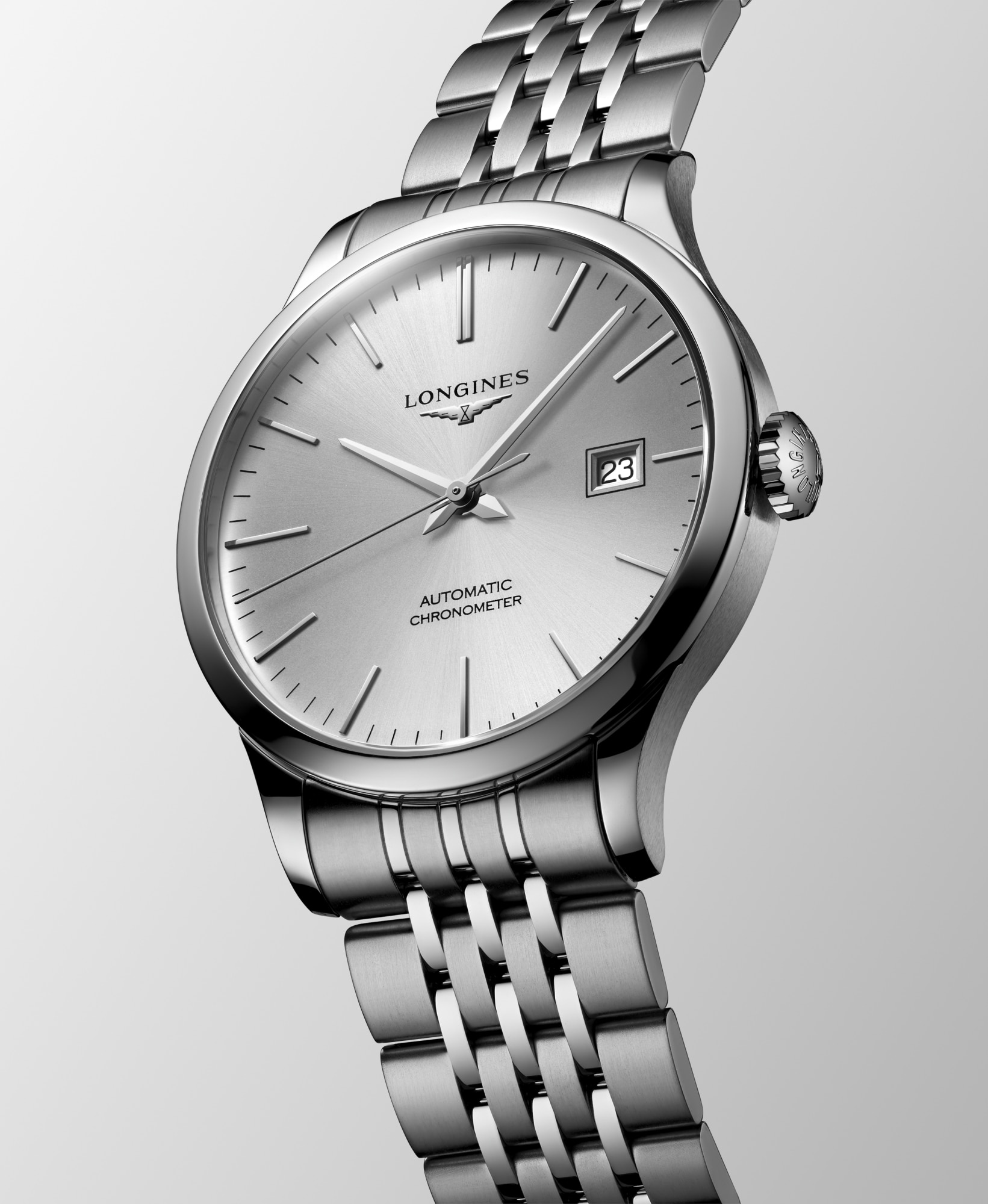 RECORD Automatic, Stainless Steel, Sunray Silver Dial, Bracelet