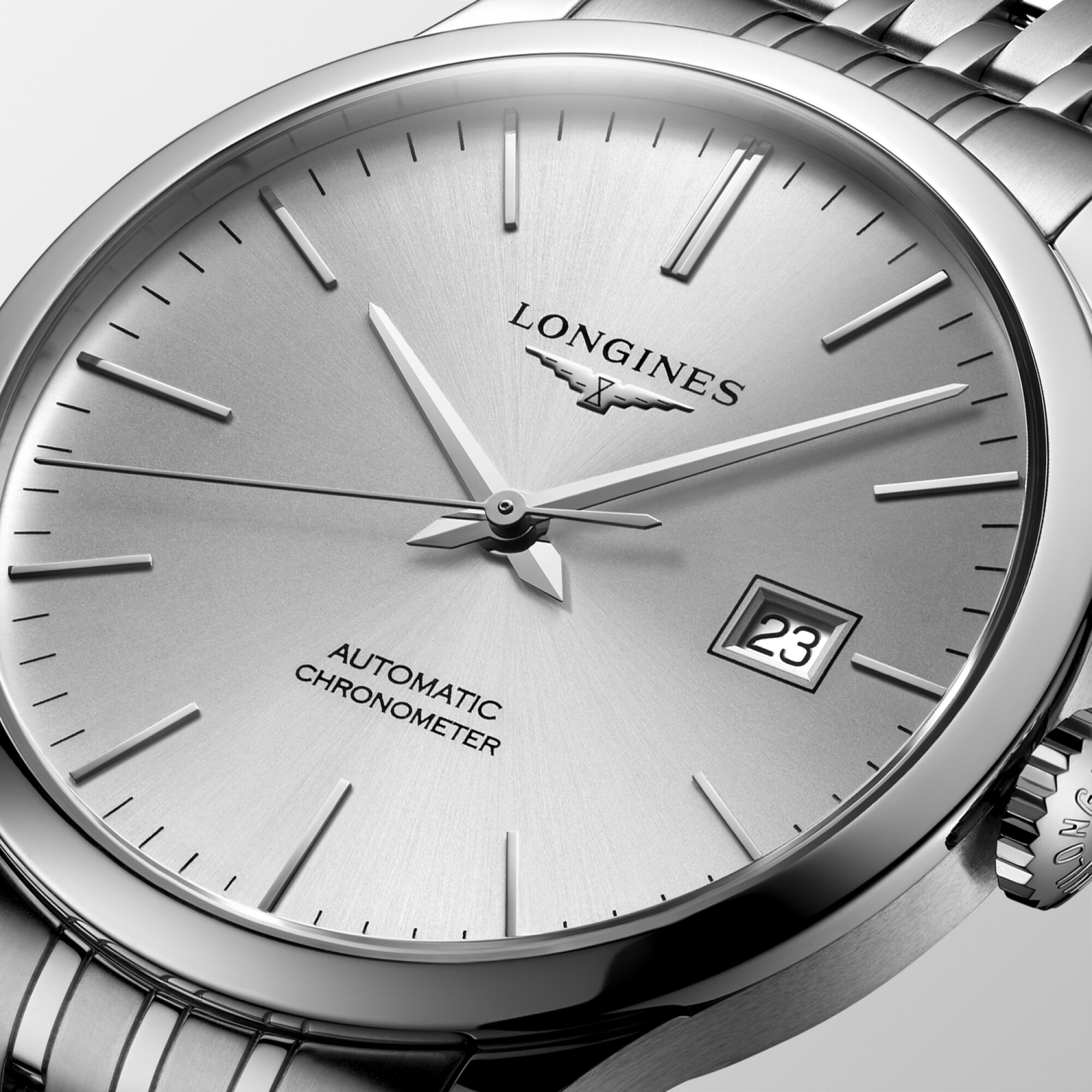 Record Automatic watch 40mm, Sunray silver L28214726 | Longines US