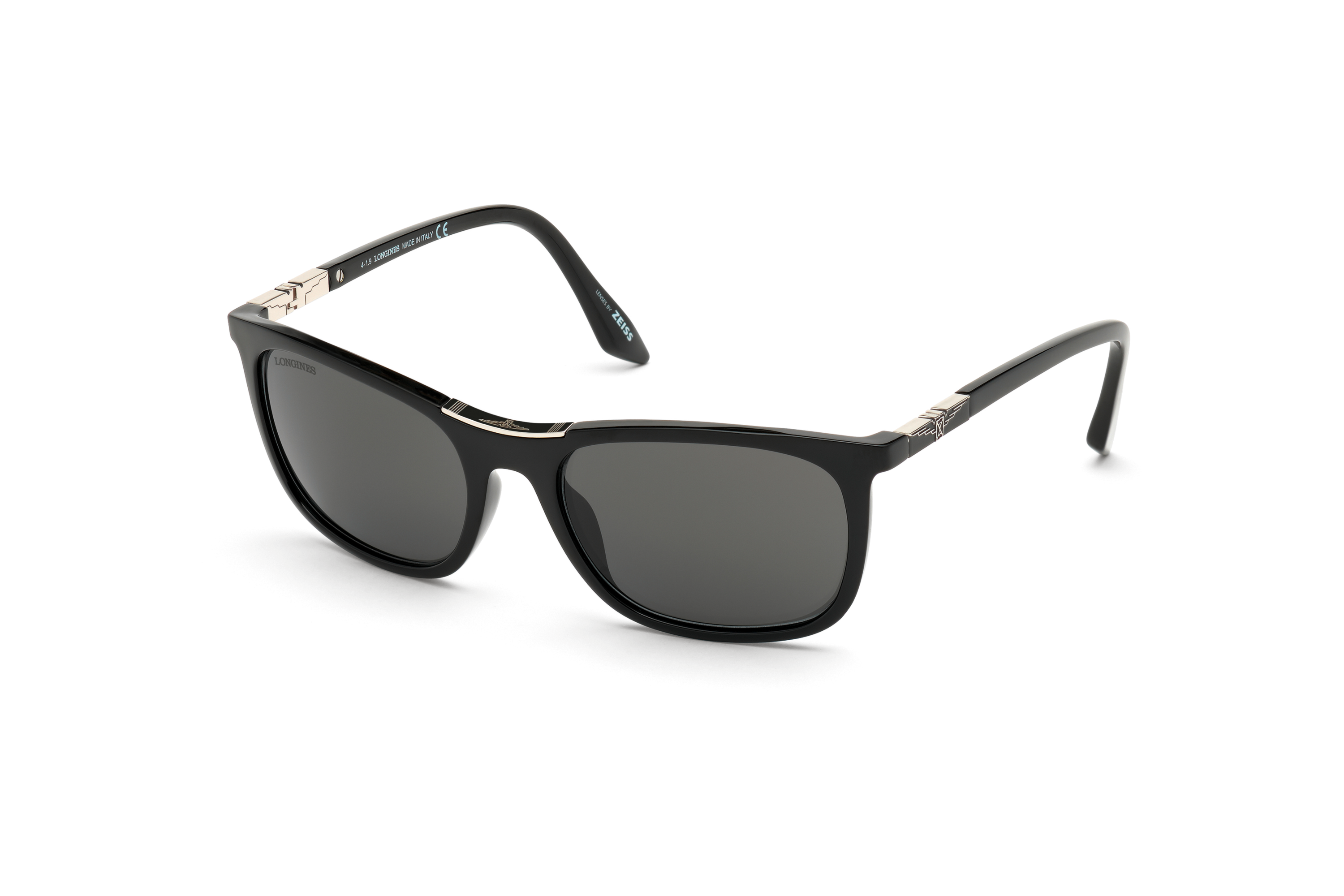 LONGINES LG0006-H SUNGLASSES SHINY outlet BLACK / SMOKE