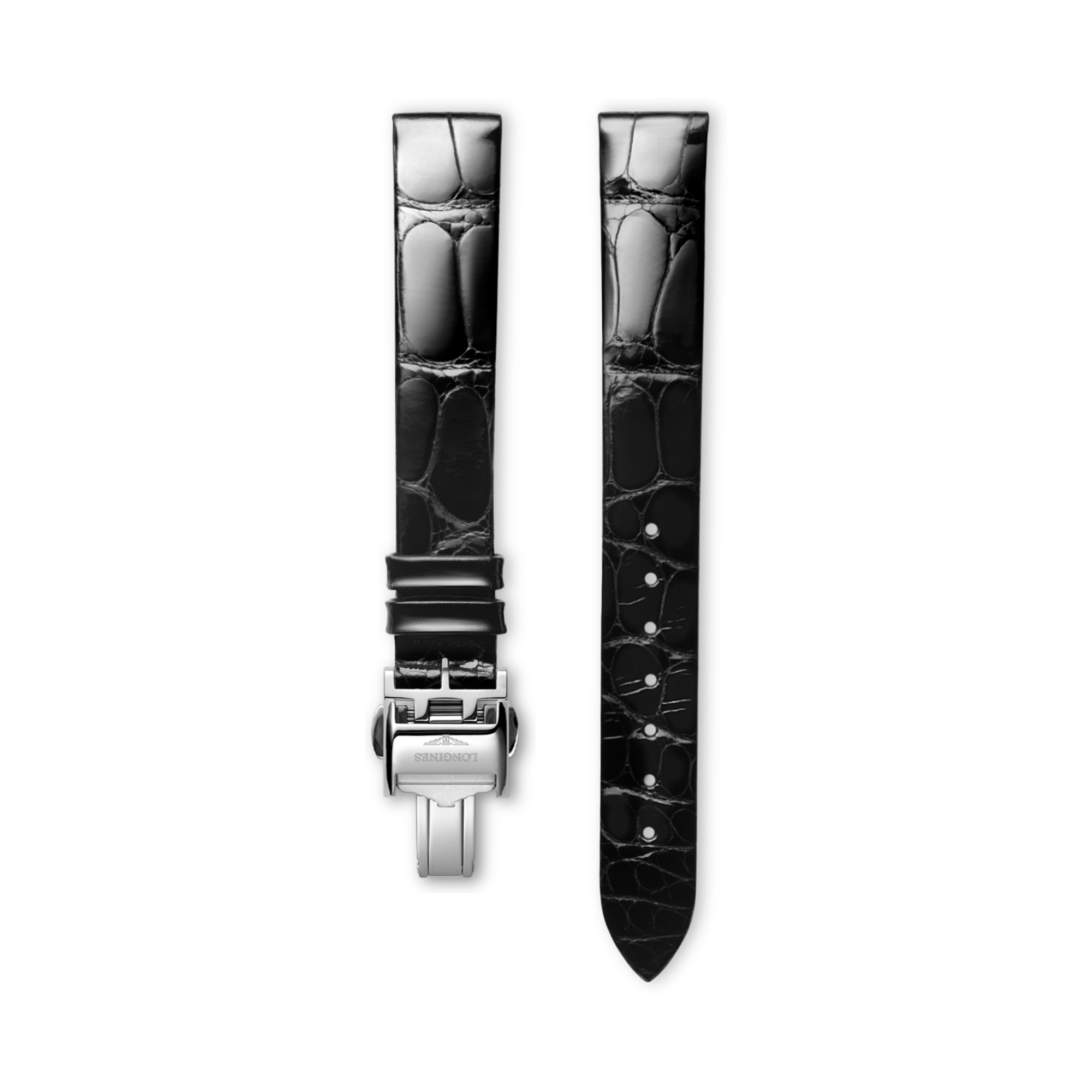 Bright Black Alligator Strap 13mm | Cl682111475 | LA GRANDE
