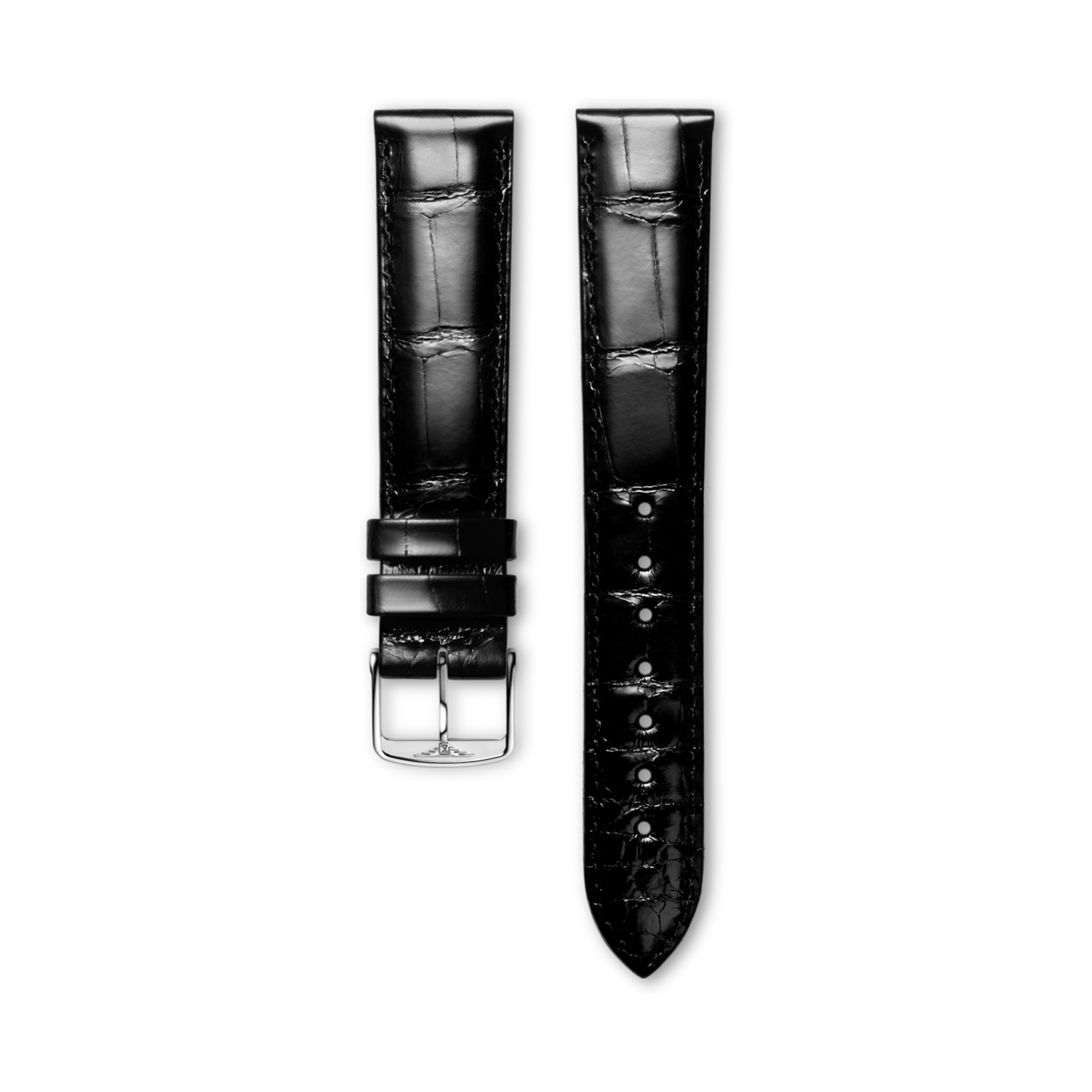 Bright Black Alligator Strap 18mm | Cl682134844 | PRÉSENCE