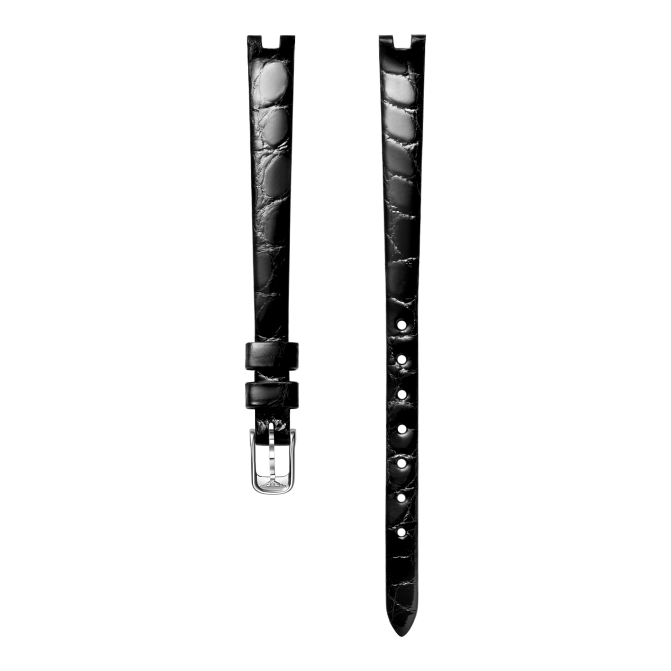 Bracelet en alligator noir brillant