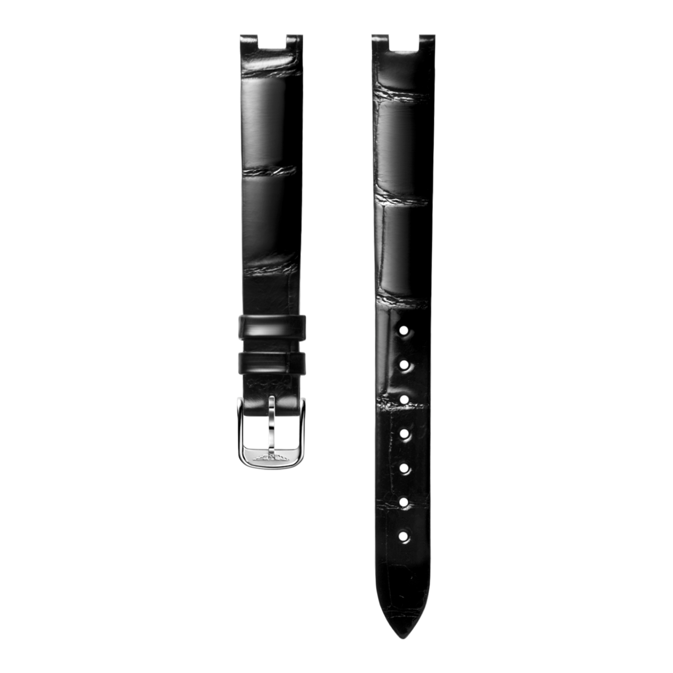 Bright black alligator strap