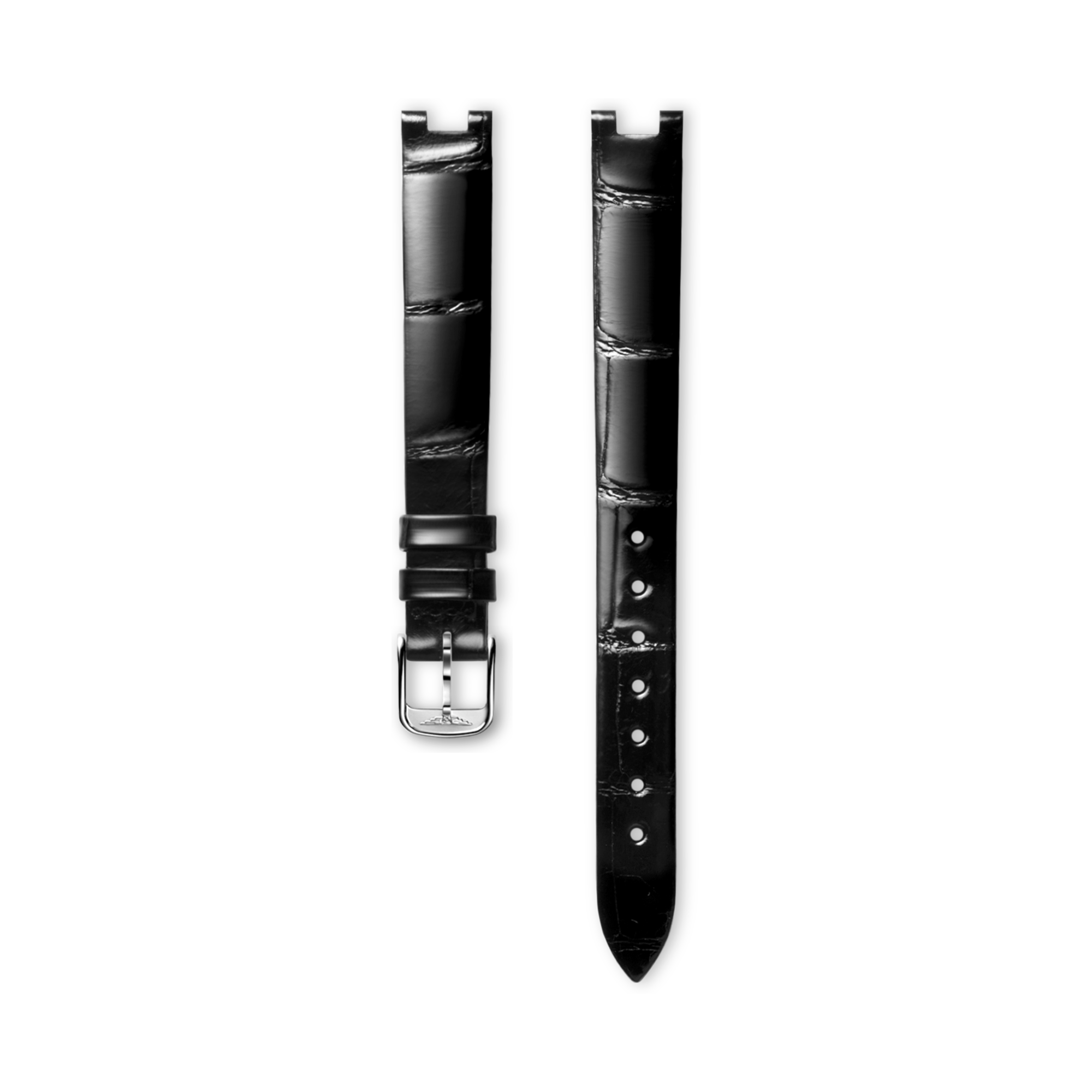 Bright Black Alligator Strap CL682146037, 11mm, LONGINES