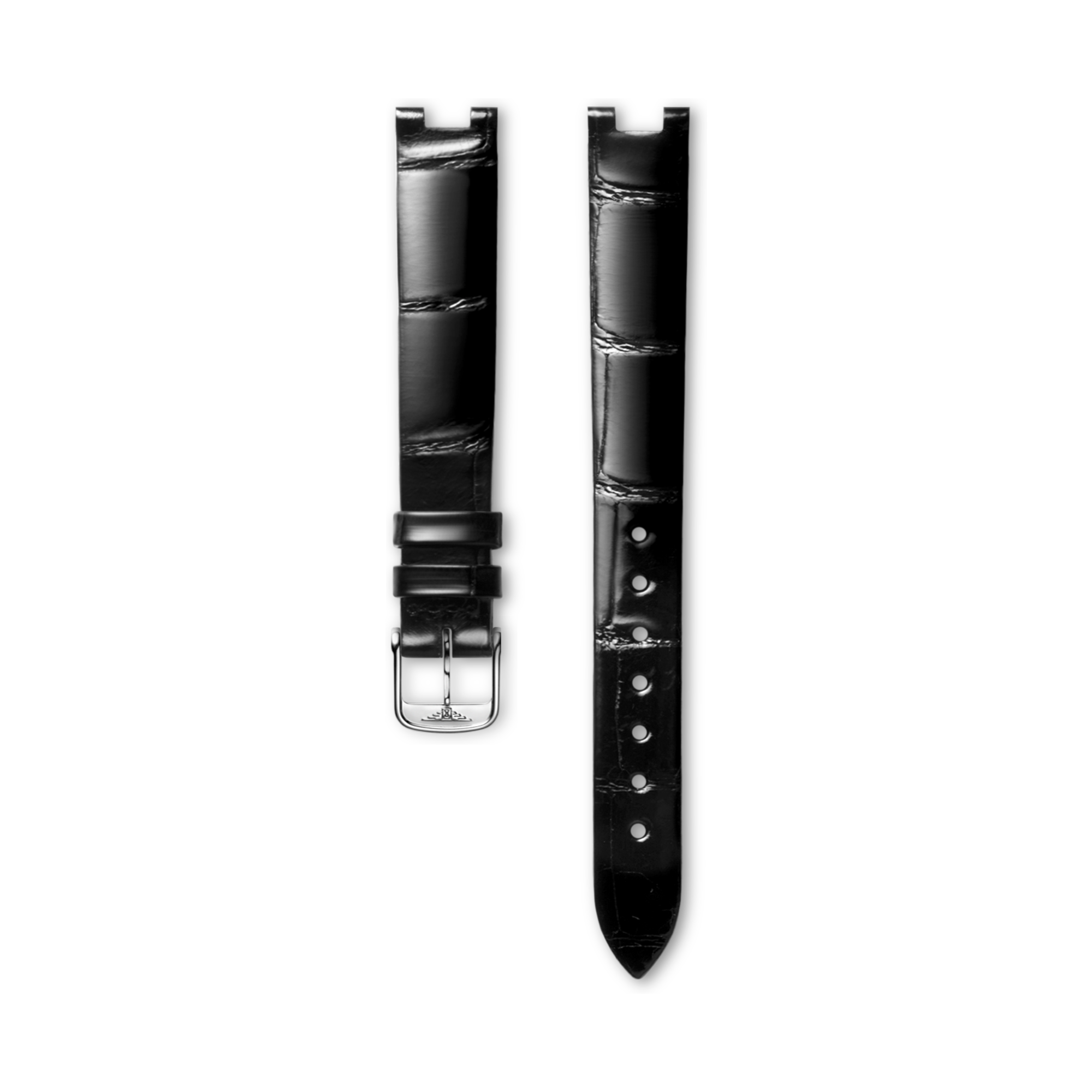 Bright Black Alligator Strap CL682146134, 13mm, LONGINES