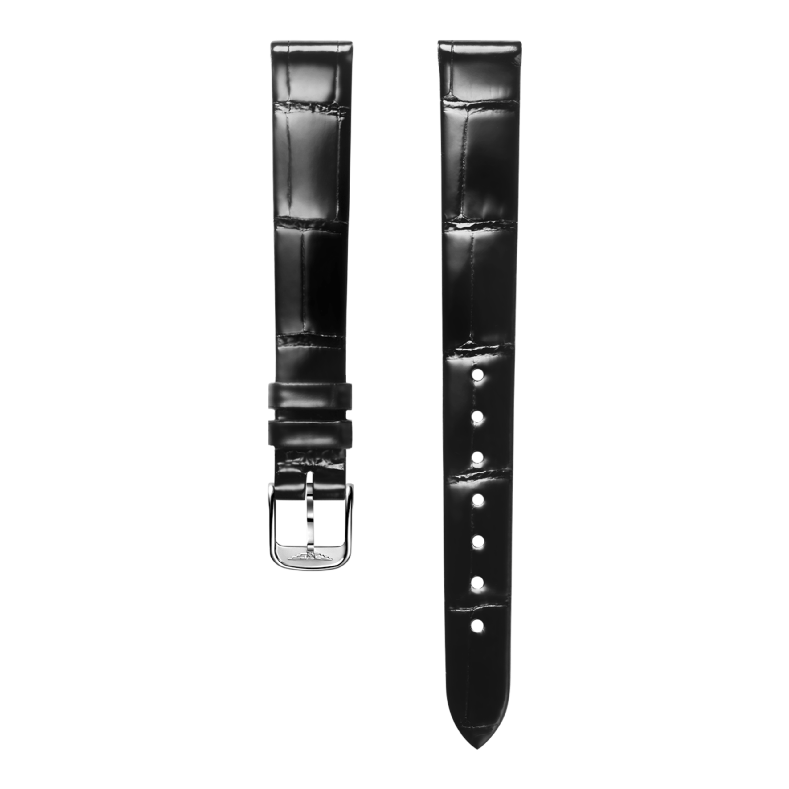 Bright black alligator strap