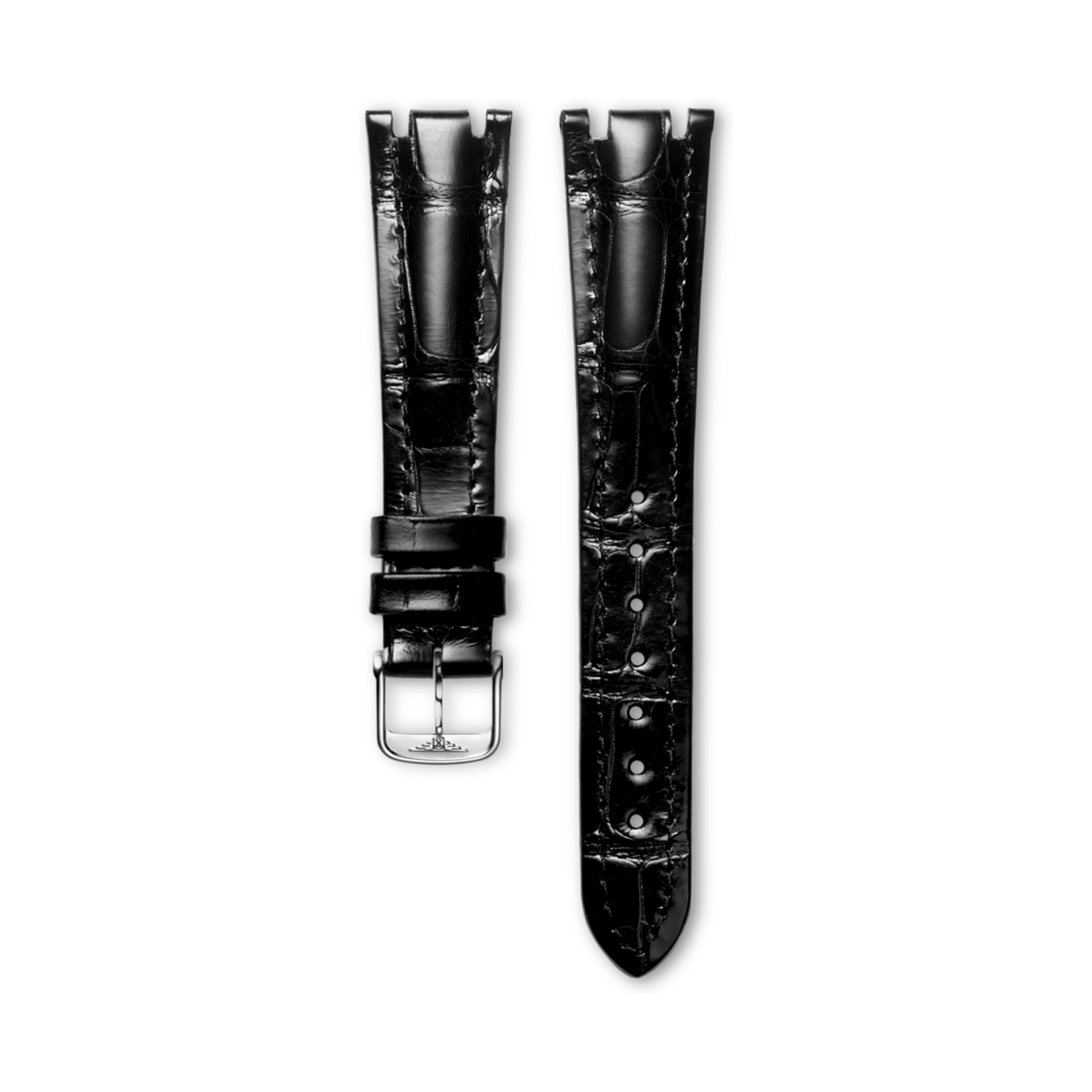 Longines Bright black alligator strap - L682134839 & L649101649