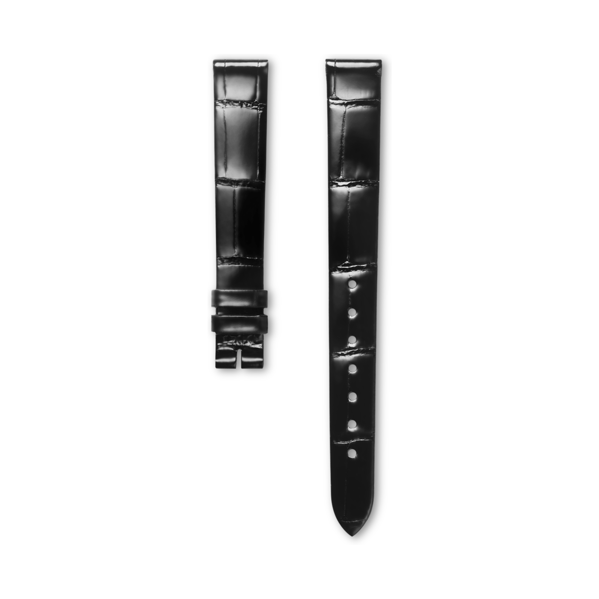 ブライトブラック アリゲーター ストラップ CL682101056, 12cm