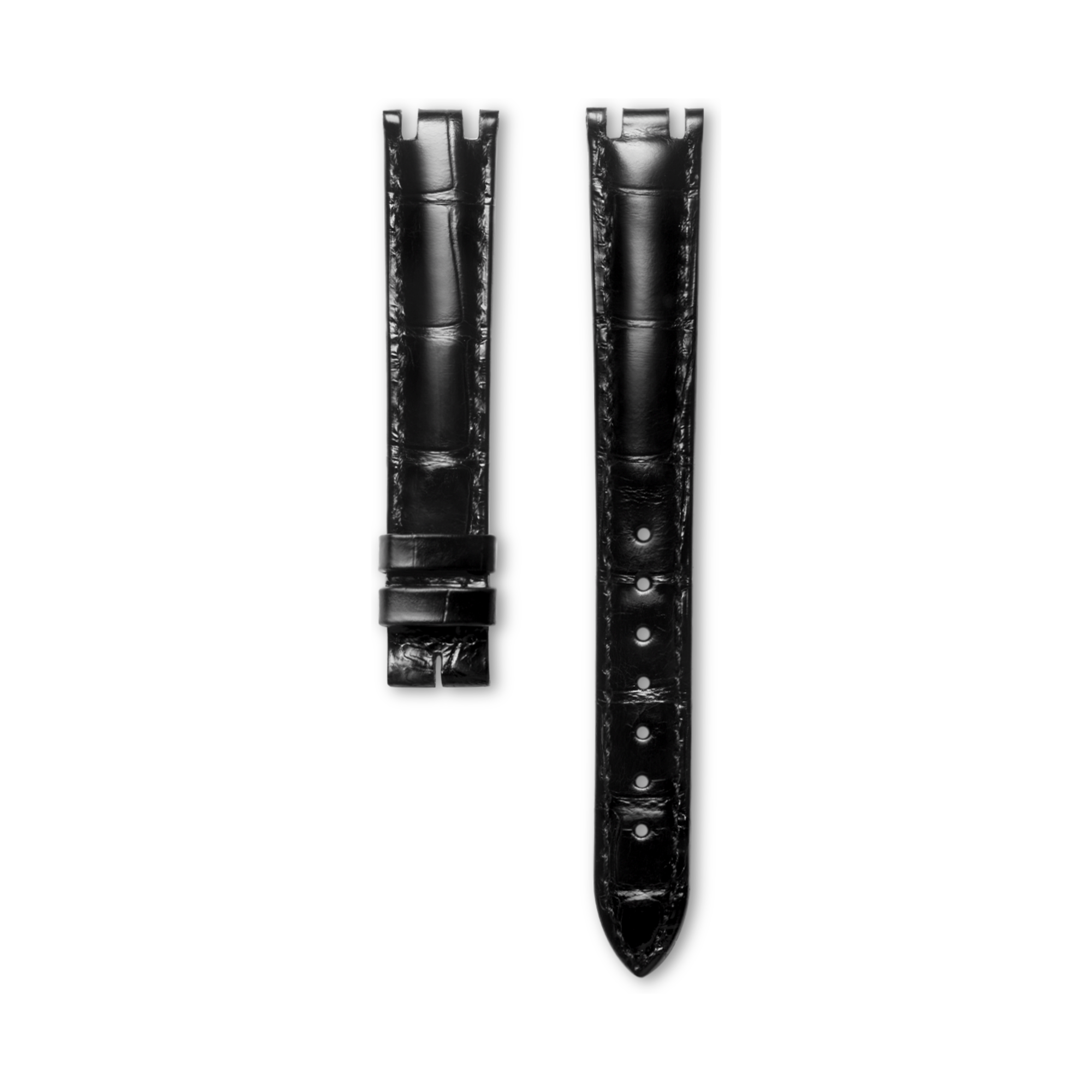 Bright Black Alligator Strap CL682134838, 14cm, LONGINES PRIMALUNA