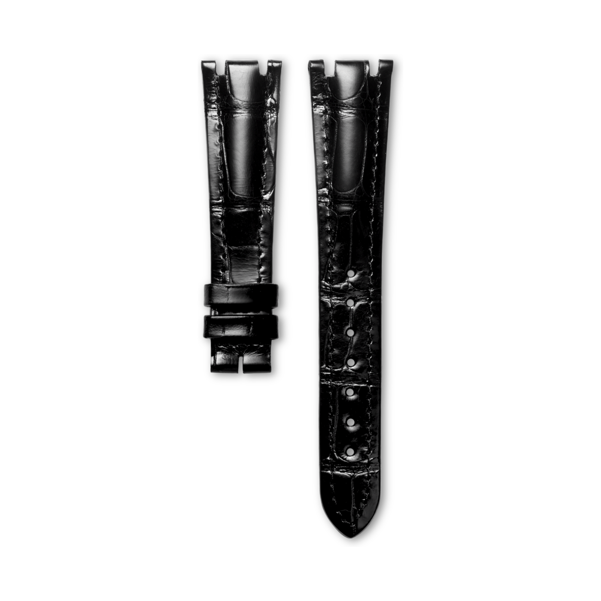 Bright Black Alligator Strap CL682134840, 19mm, LONGINES PRIMALUNA