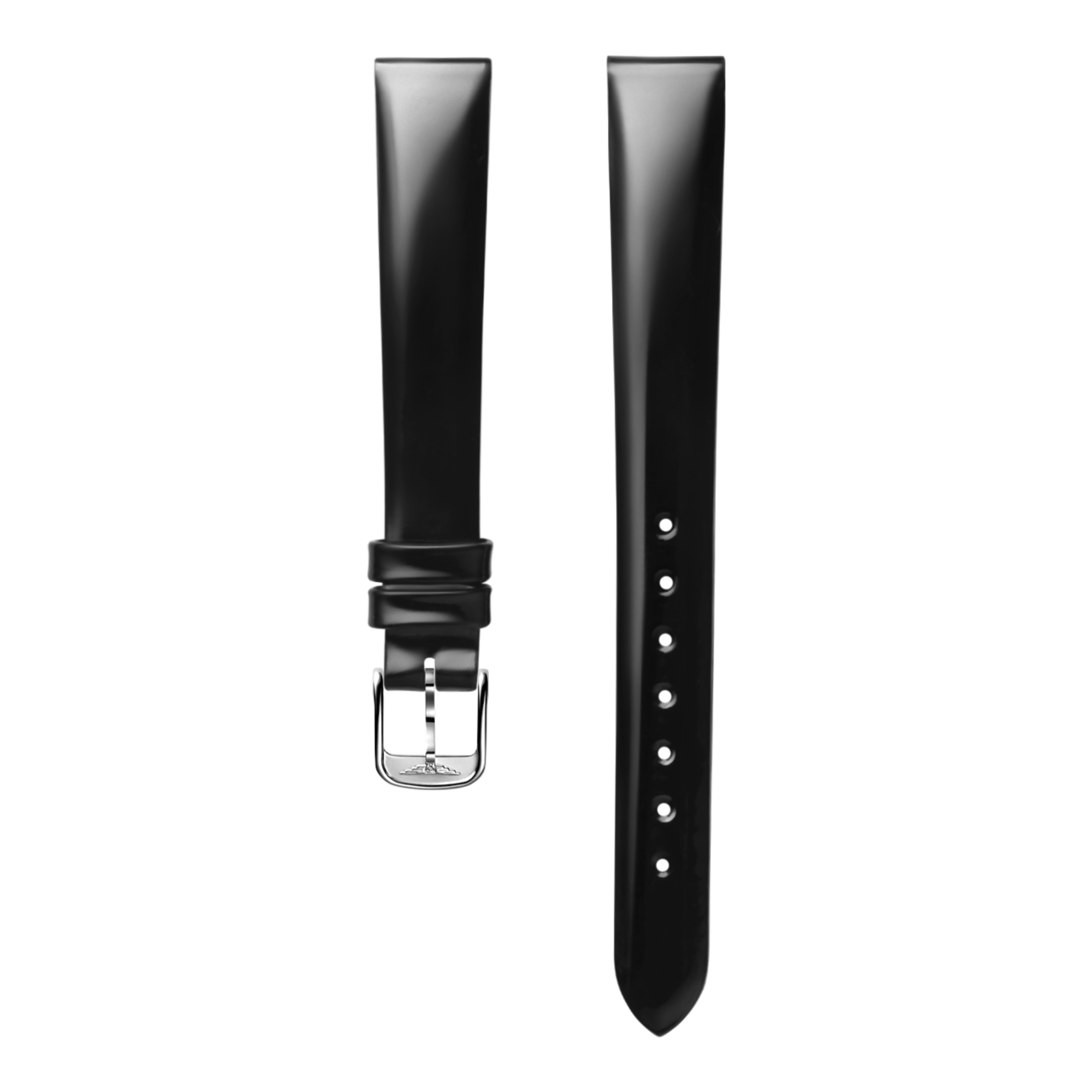 Bright black calf leather strap
