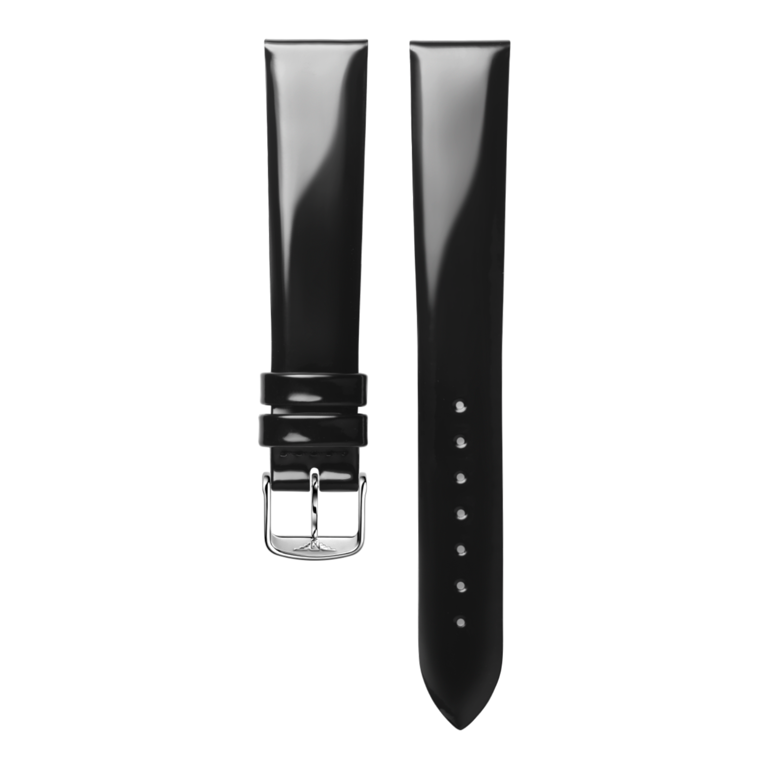Bright black calf leather strap