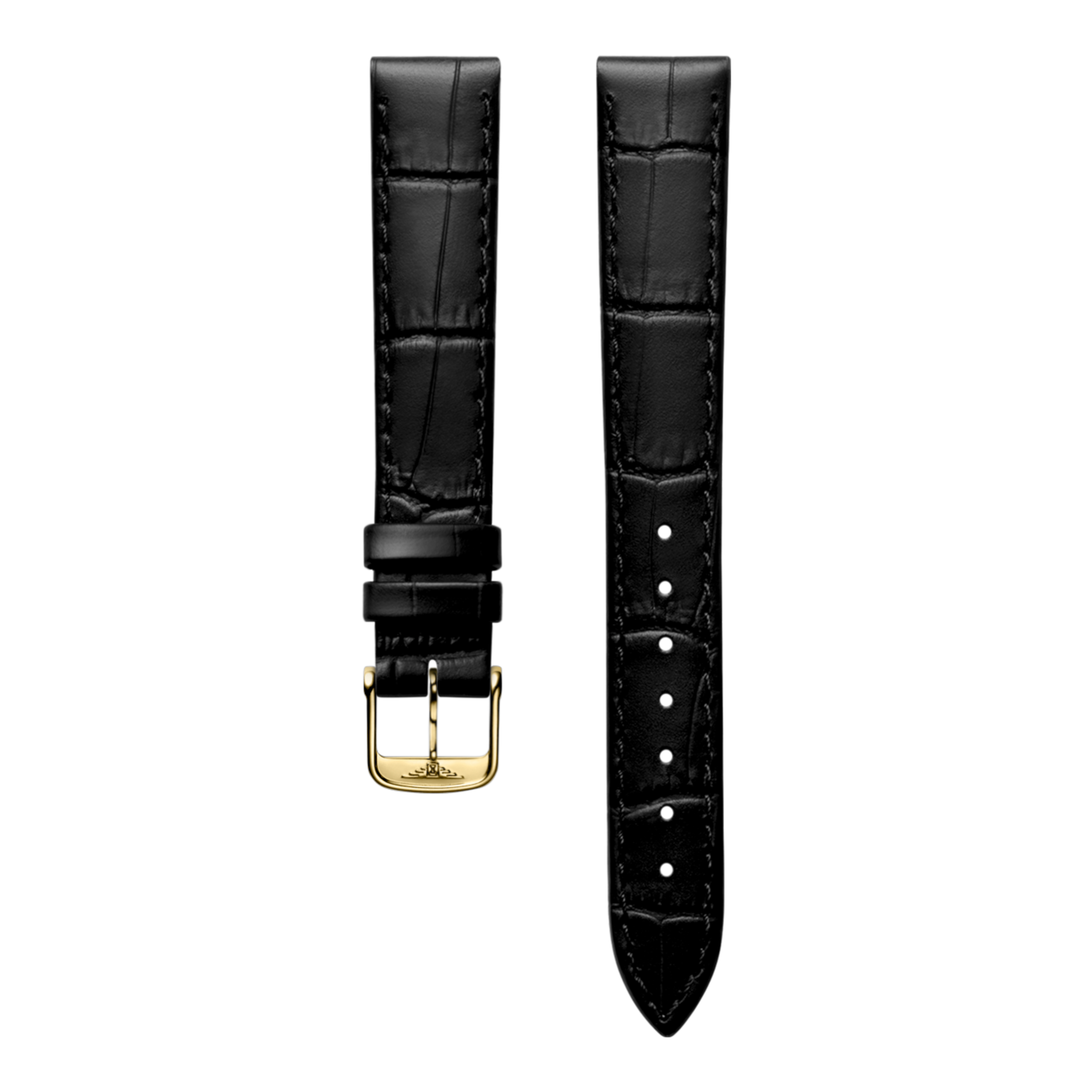 Bracelet en cuir de veau noir brillant