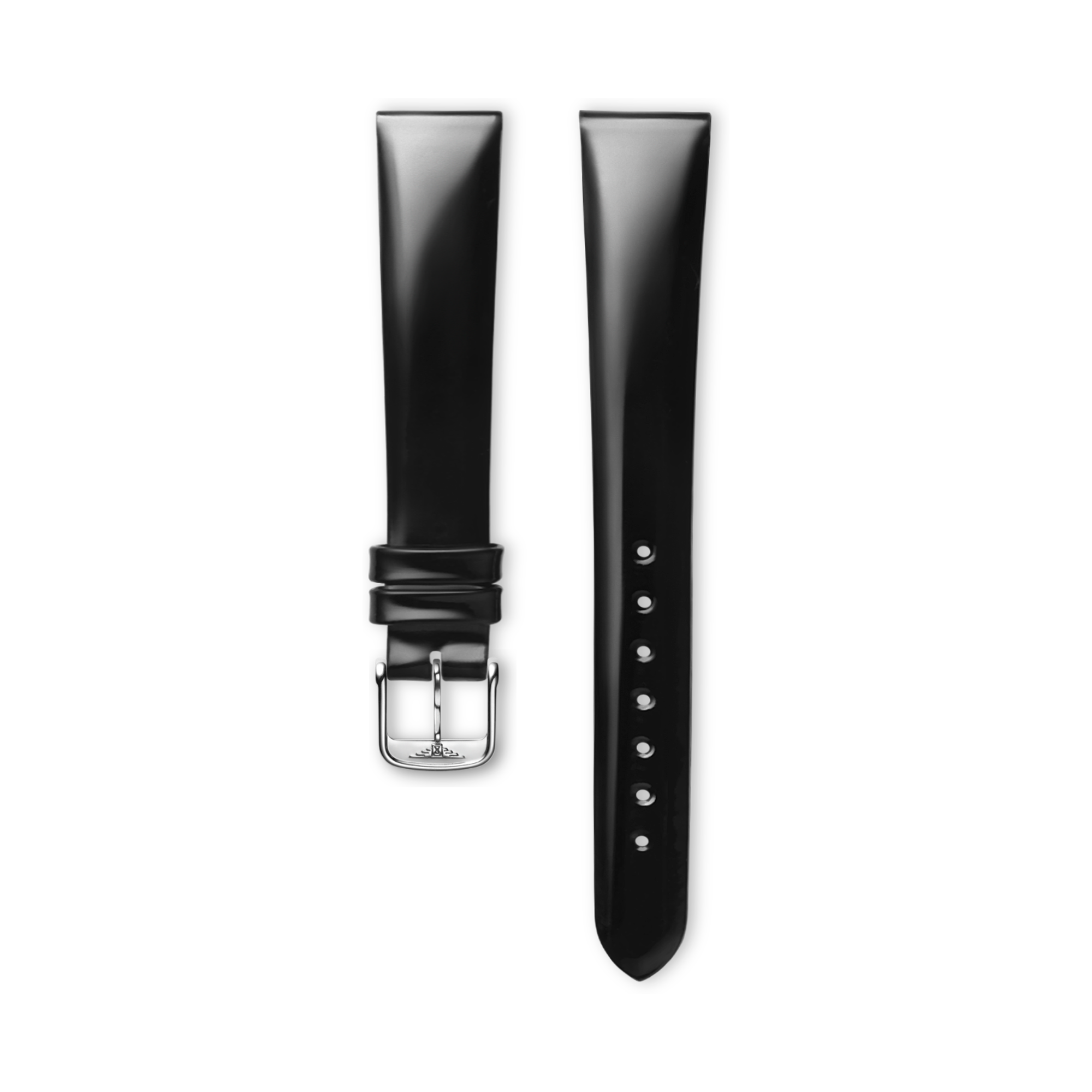 Bright Black Calf Leather Strap CL682101224, 15cm, LONGINES