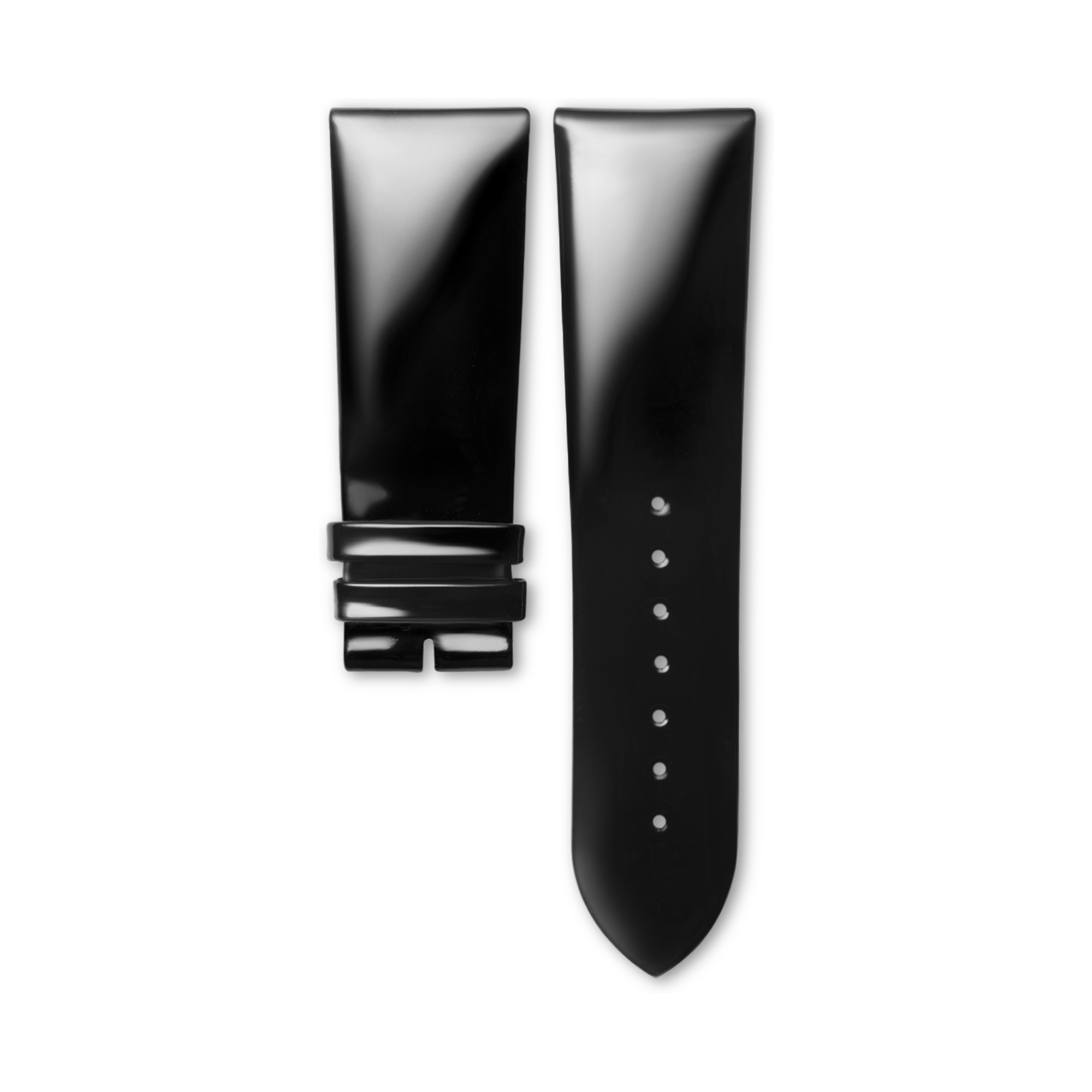 ブライトブラック カーフレザー ストラップ CL682123673, 26mm