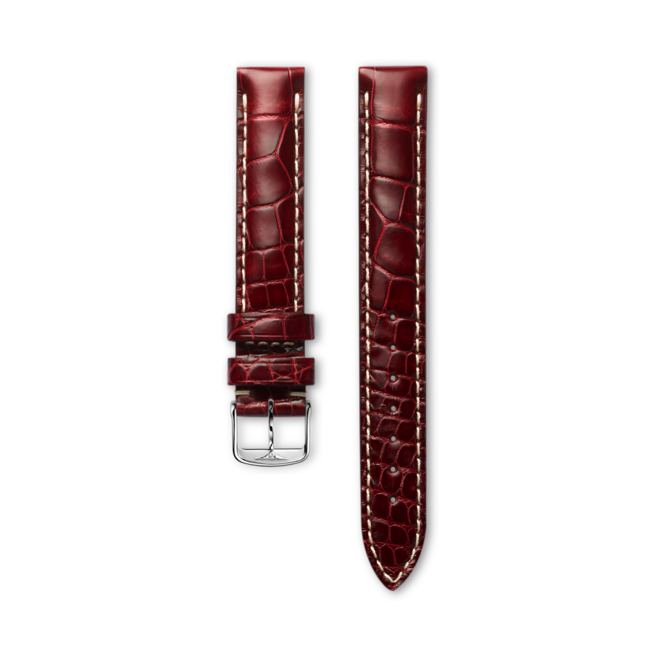 Longines Leuchtend bordeauxfarbenes Alligatorlederarmband Strap - CL682110751