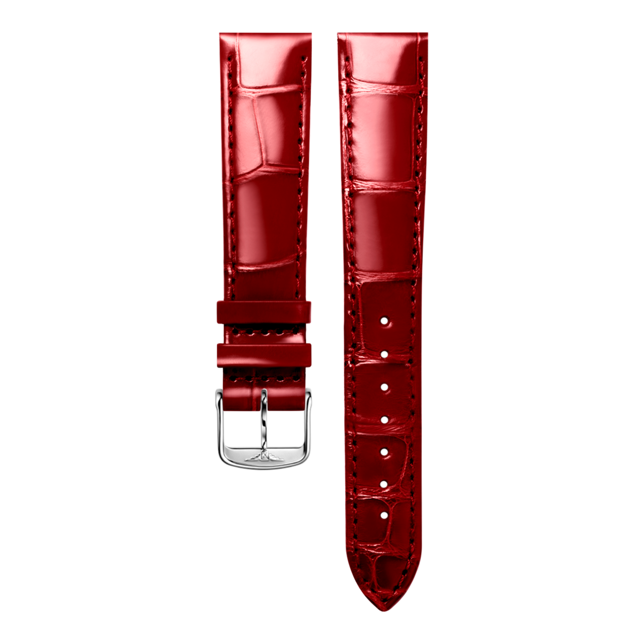 Leuchtend rotes Alligatorlederarmband