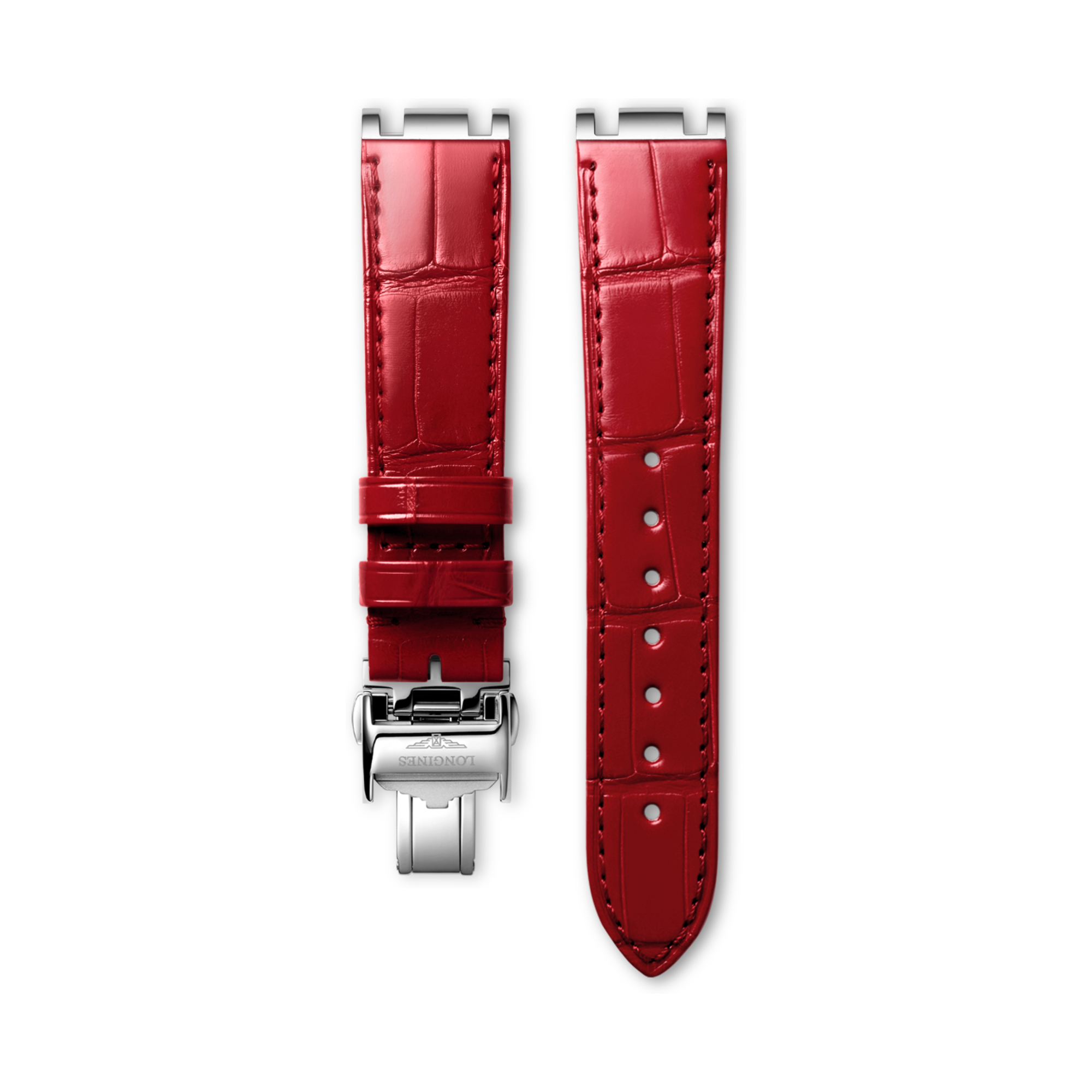 Bright Red Alligator Strap 18mm | CL682172898 | LONGINES PRIMALUNA